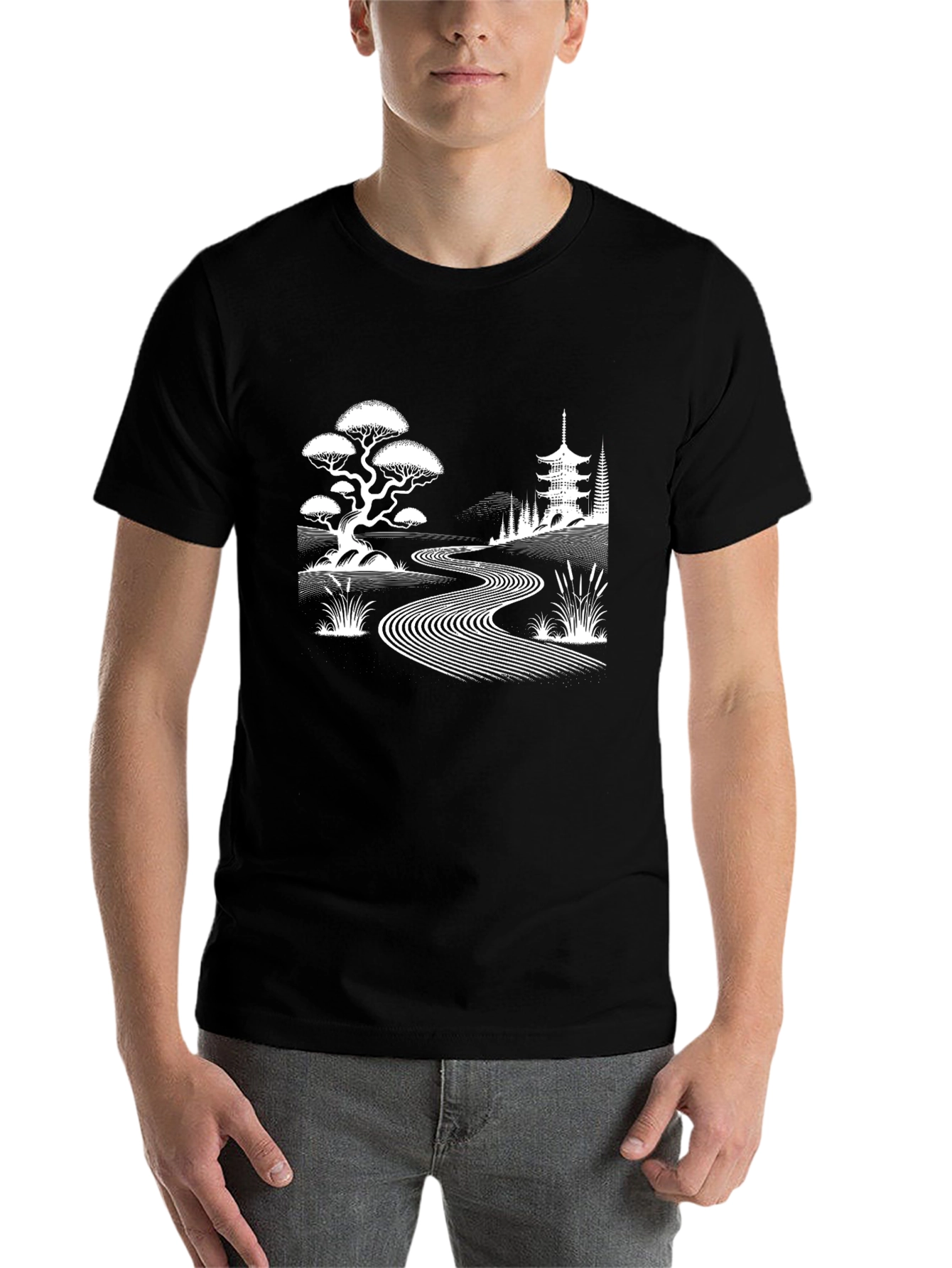 Black Zen Garden Graphic Tee view 7