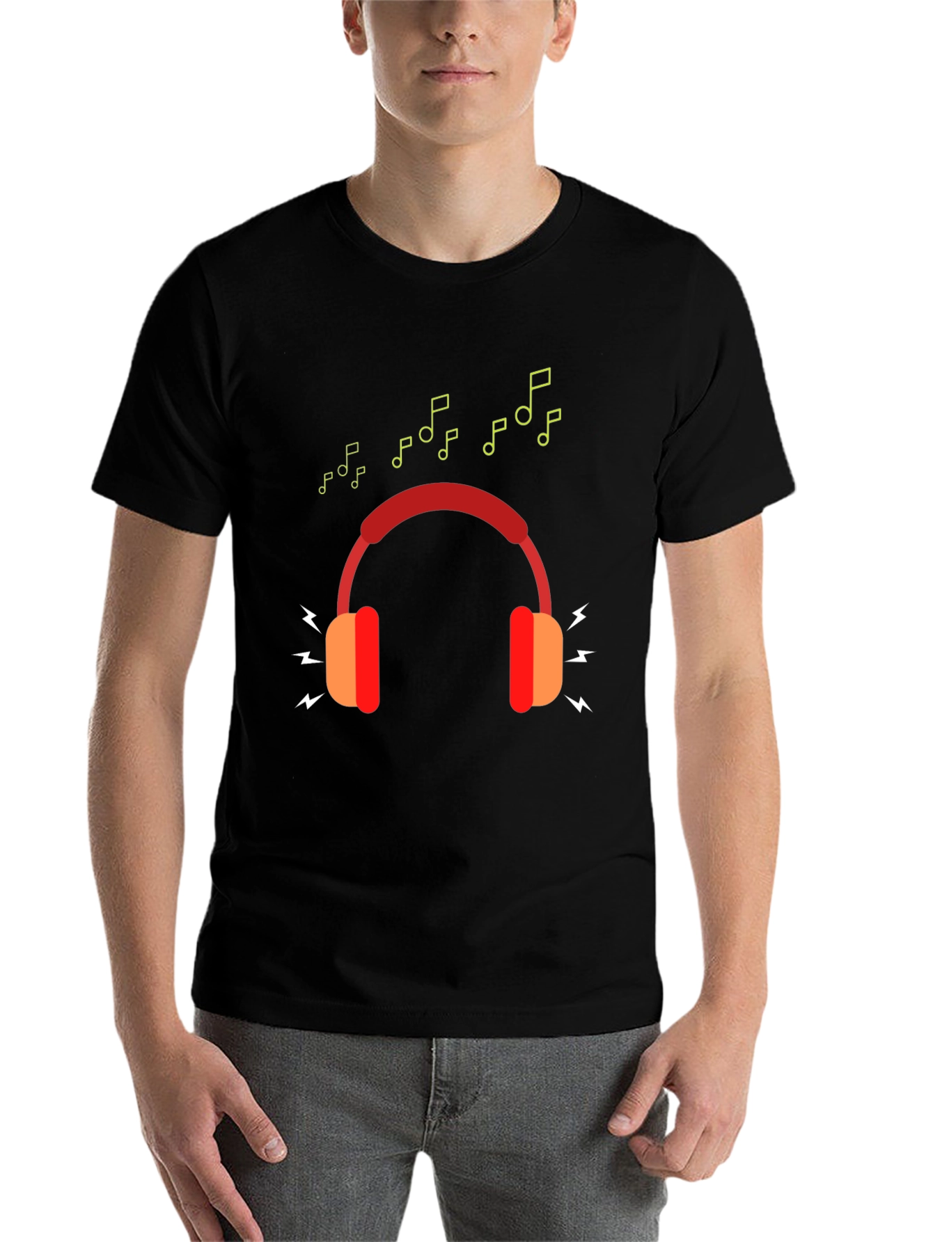 Black Stylish Music Lover's Graphic T-Shirt view 7