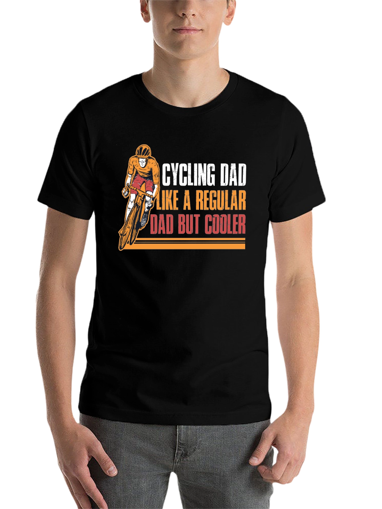 Black Cycling Dad T-Shirt - Cool Dad Edition view 7