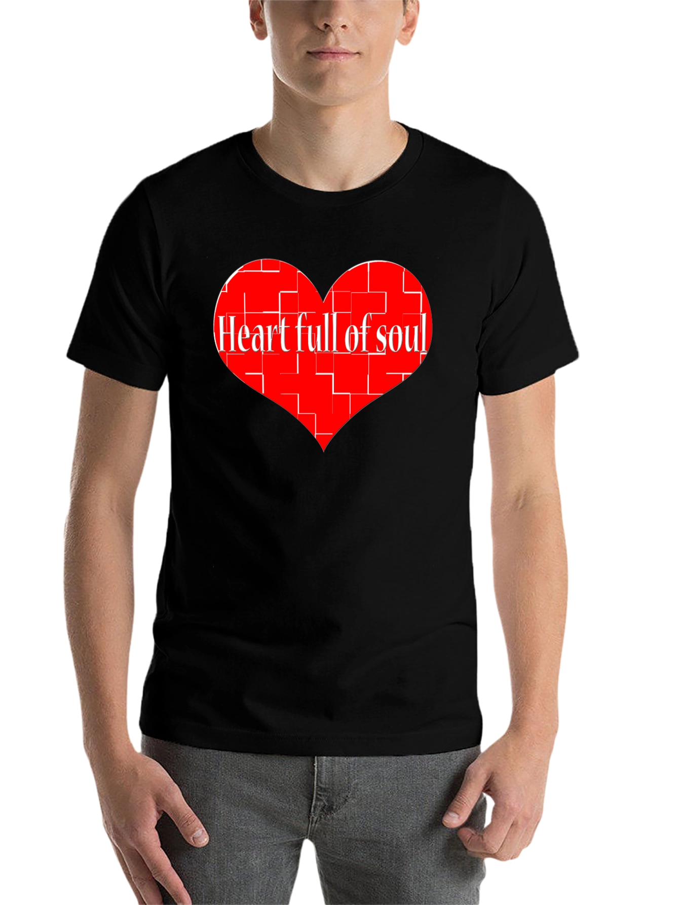 Black Heart Full of Soul Graphic Tee - Black Cotton T-Shirt view 7