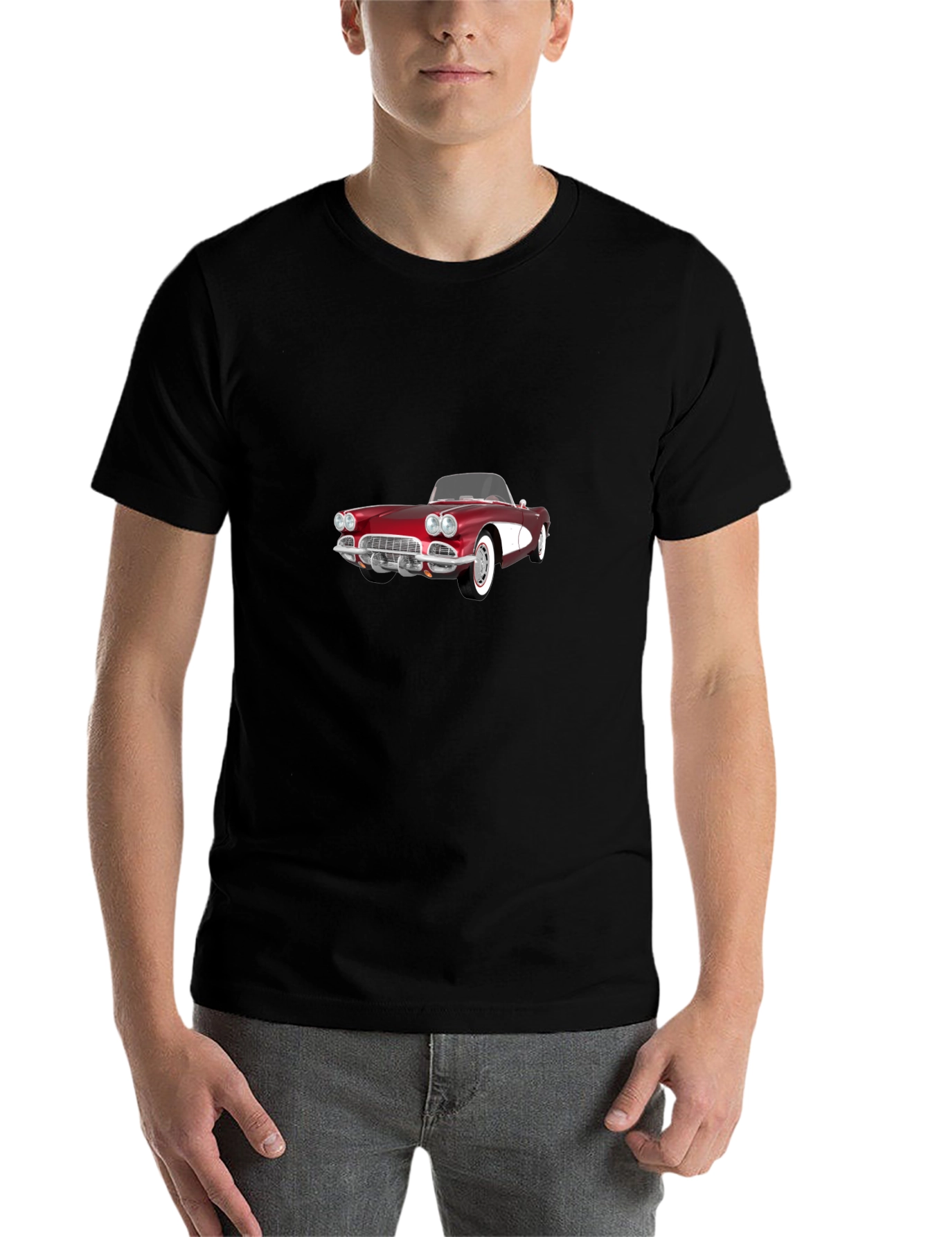Black Classic Car Graphic Tee - Retro Style view 7