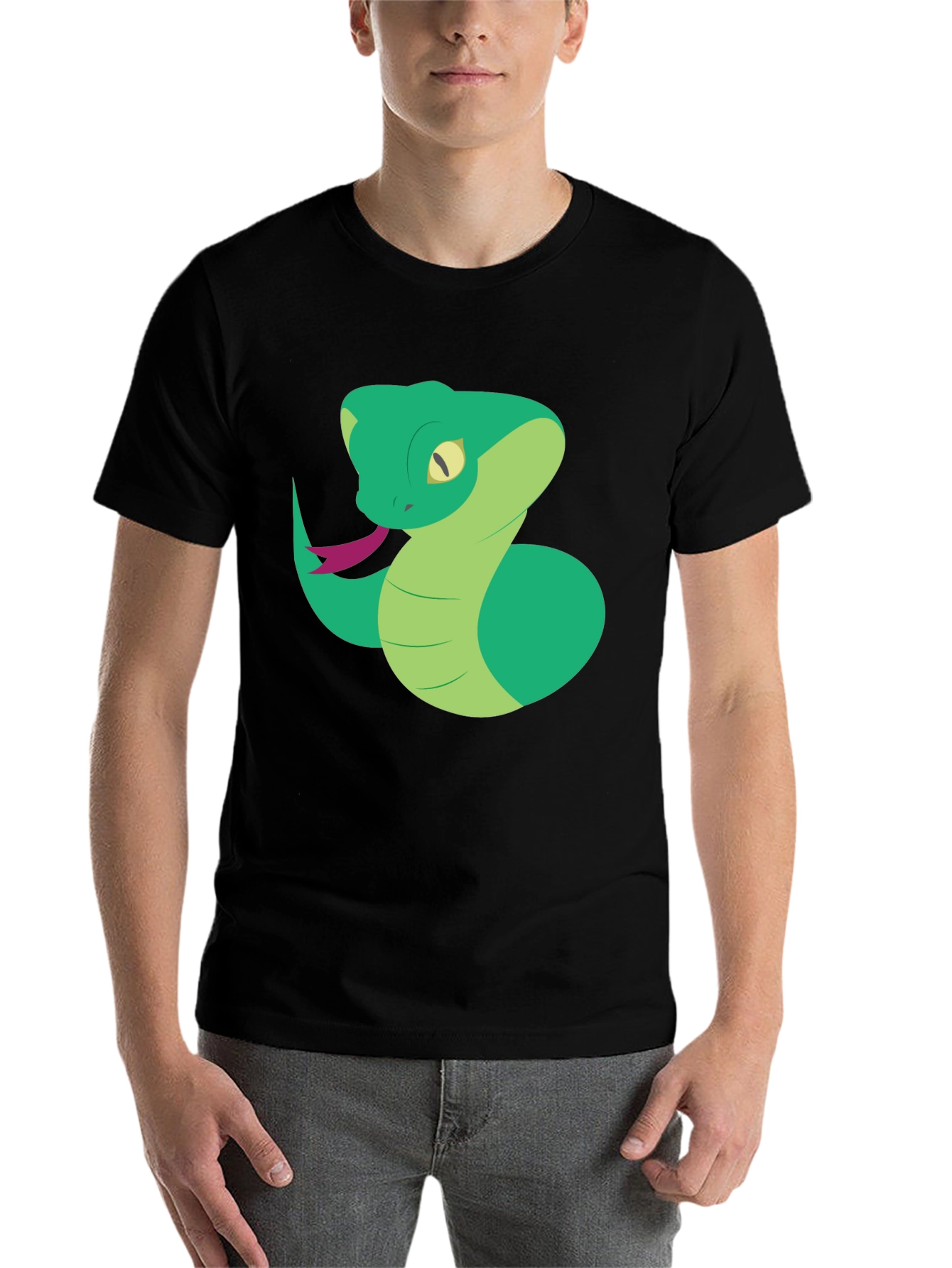 Black Snake Graphic T-Shirt - Black Casual Tee view 7