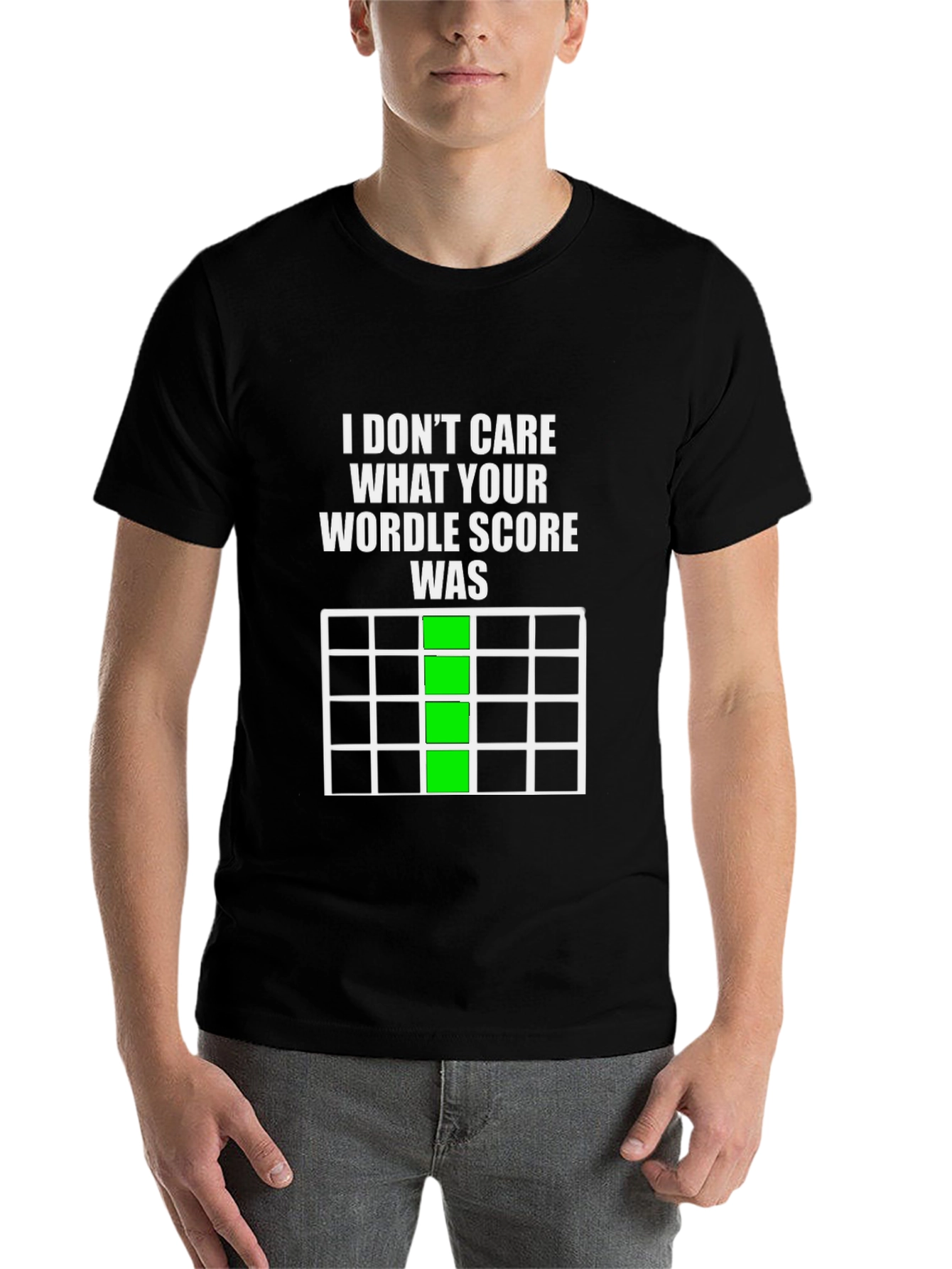 Black Funny Wordle Score Graphic T-Shirt view 7