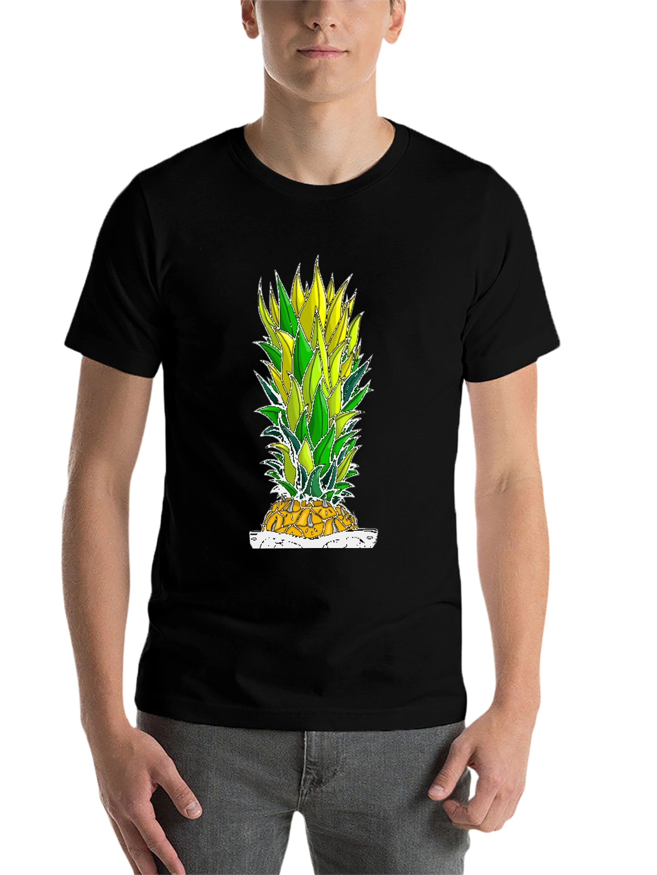 Black Pineapple Graphic Tee - Tropical Fruit T-Shirt view 7