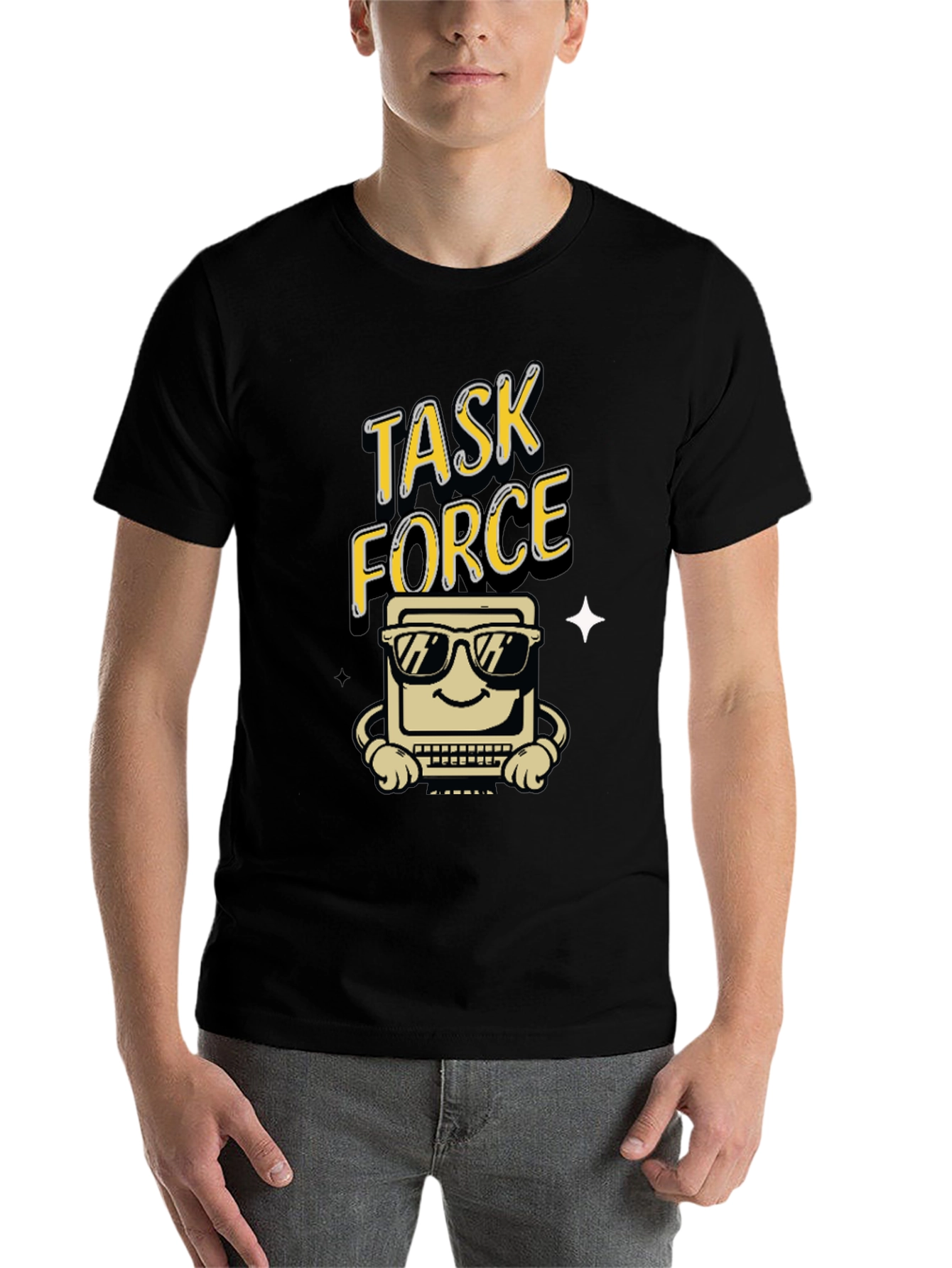 Black Task Force Computer Graphic Tee - Black view 7