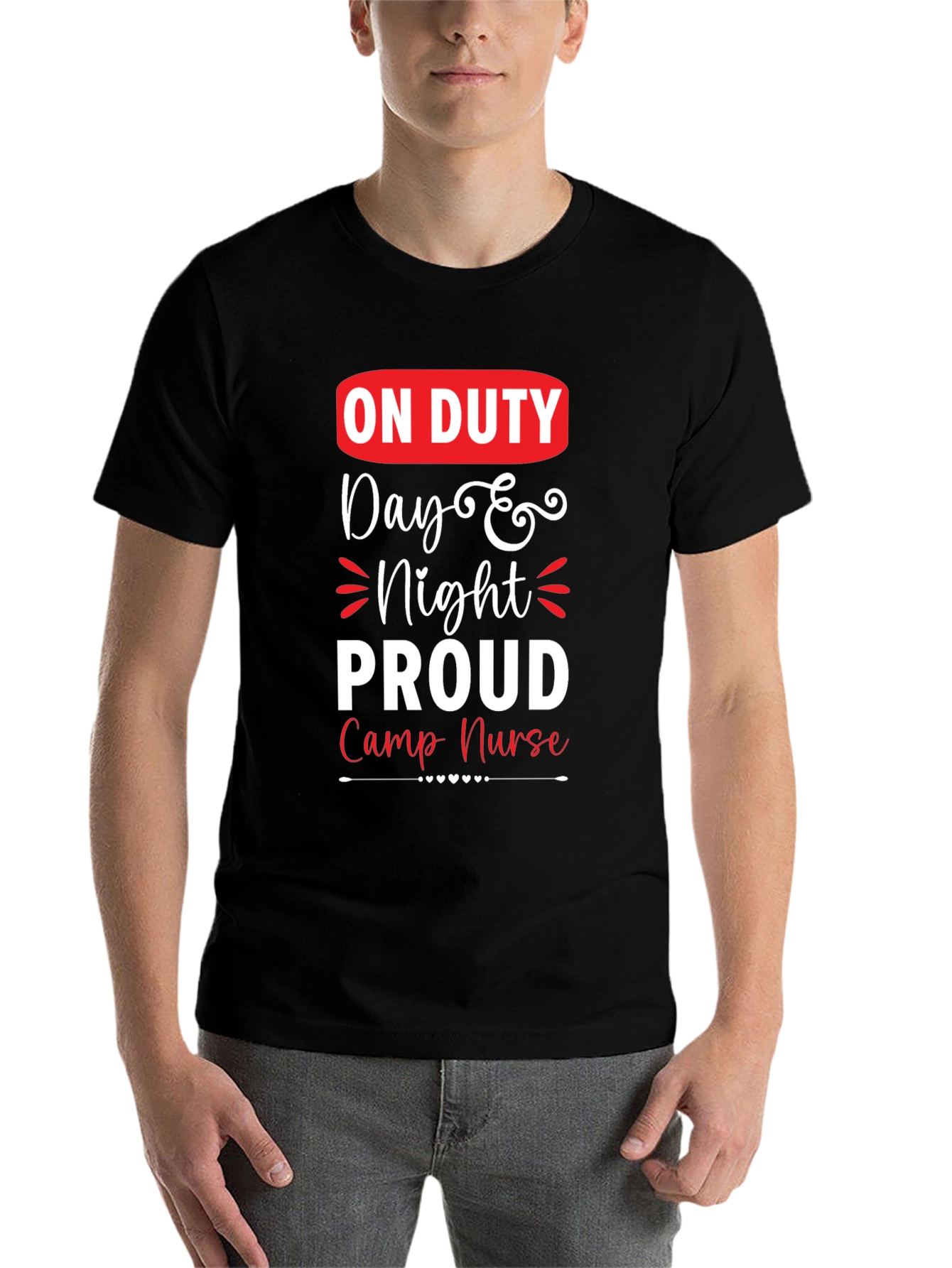 Black On Duty Camp Nurse Graphic T-Shirt view 7