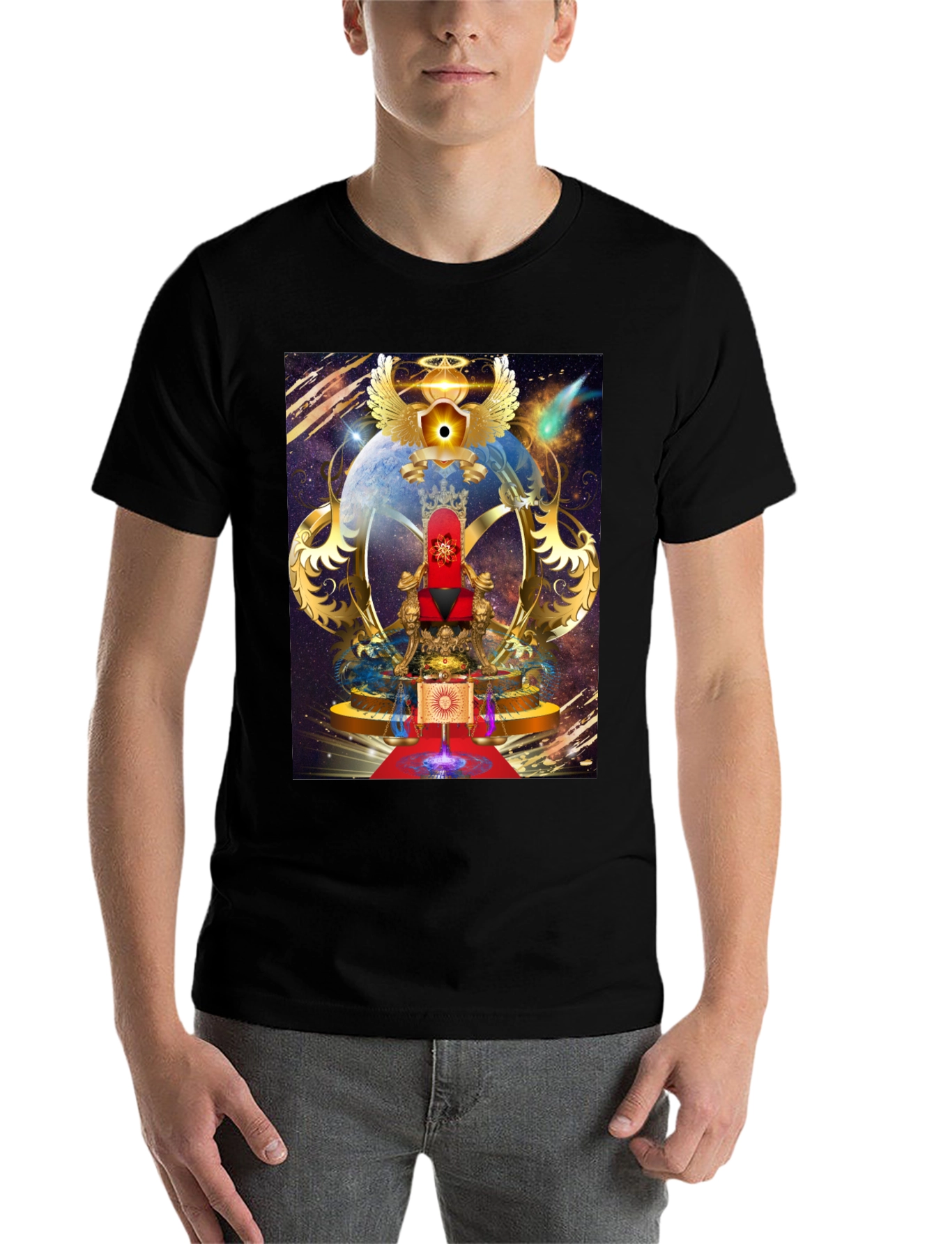 Black Celestial Throne Graphic Tee view 7