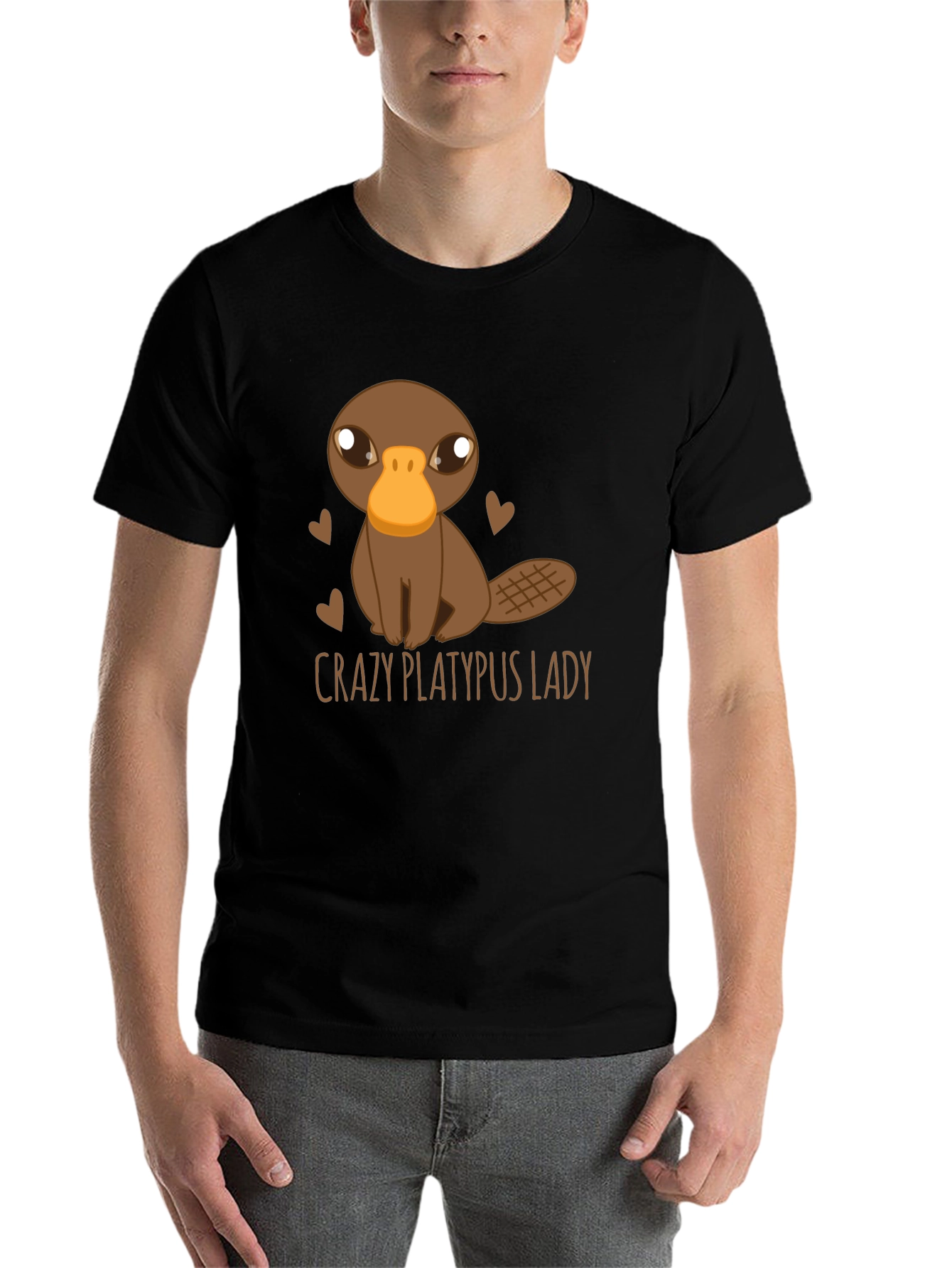 Black Crazy Platypus Lady Graphic Tee view 7