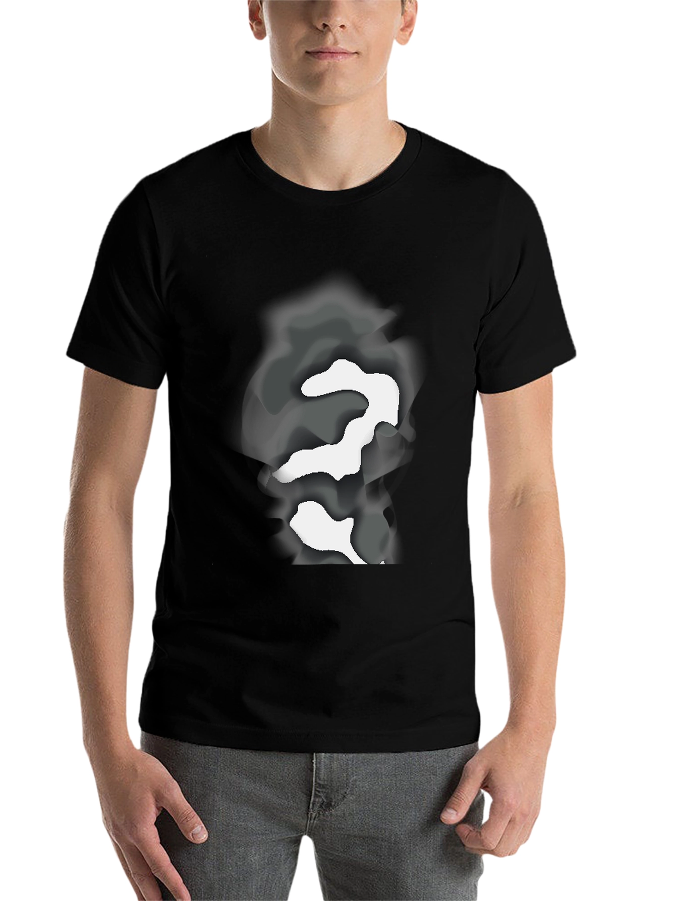 Black Abstract Camo Graphic Black T-Shirt view 7