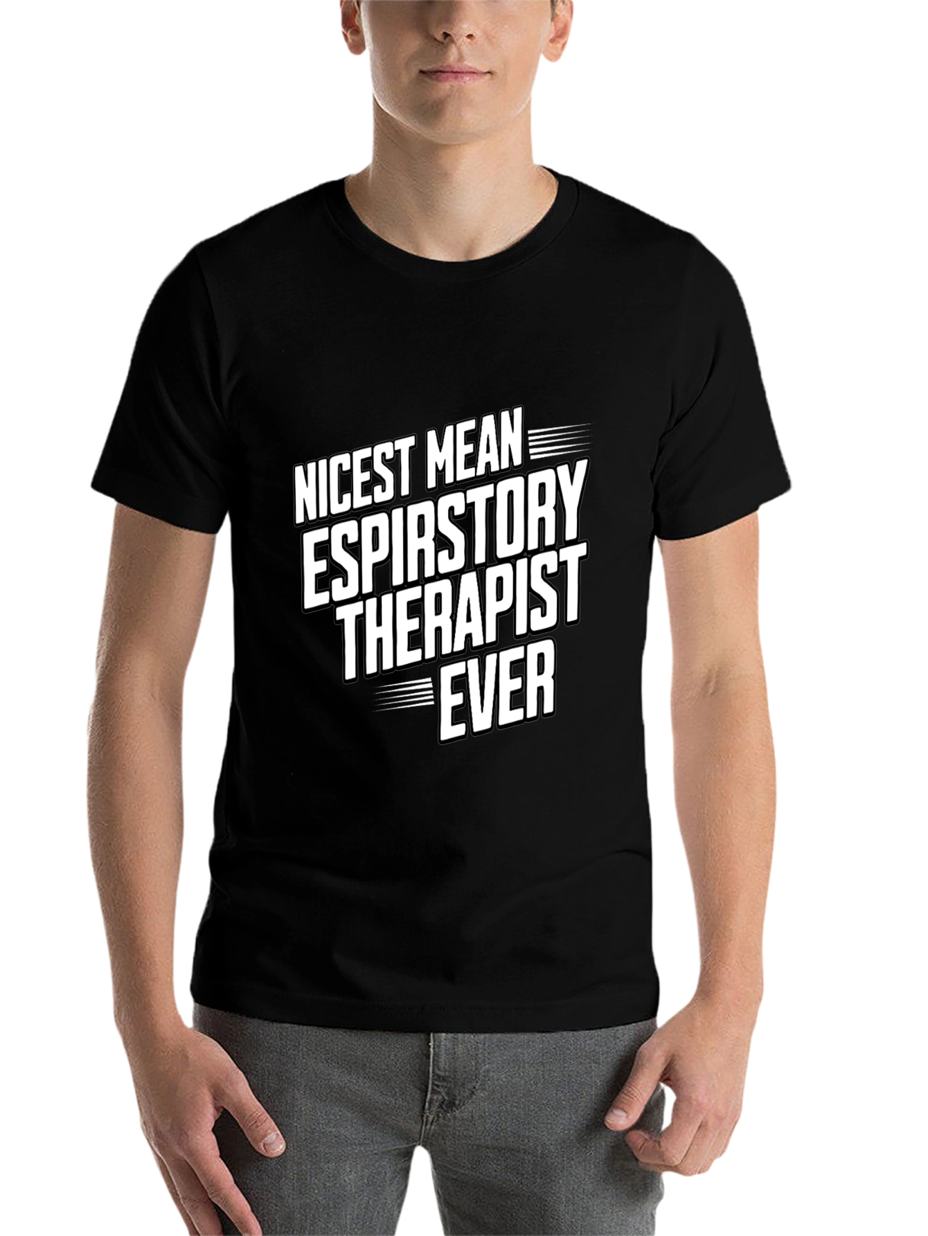 Black Nicest Respiratory Therapist Ever T-Shirt view 7