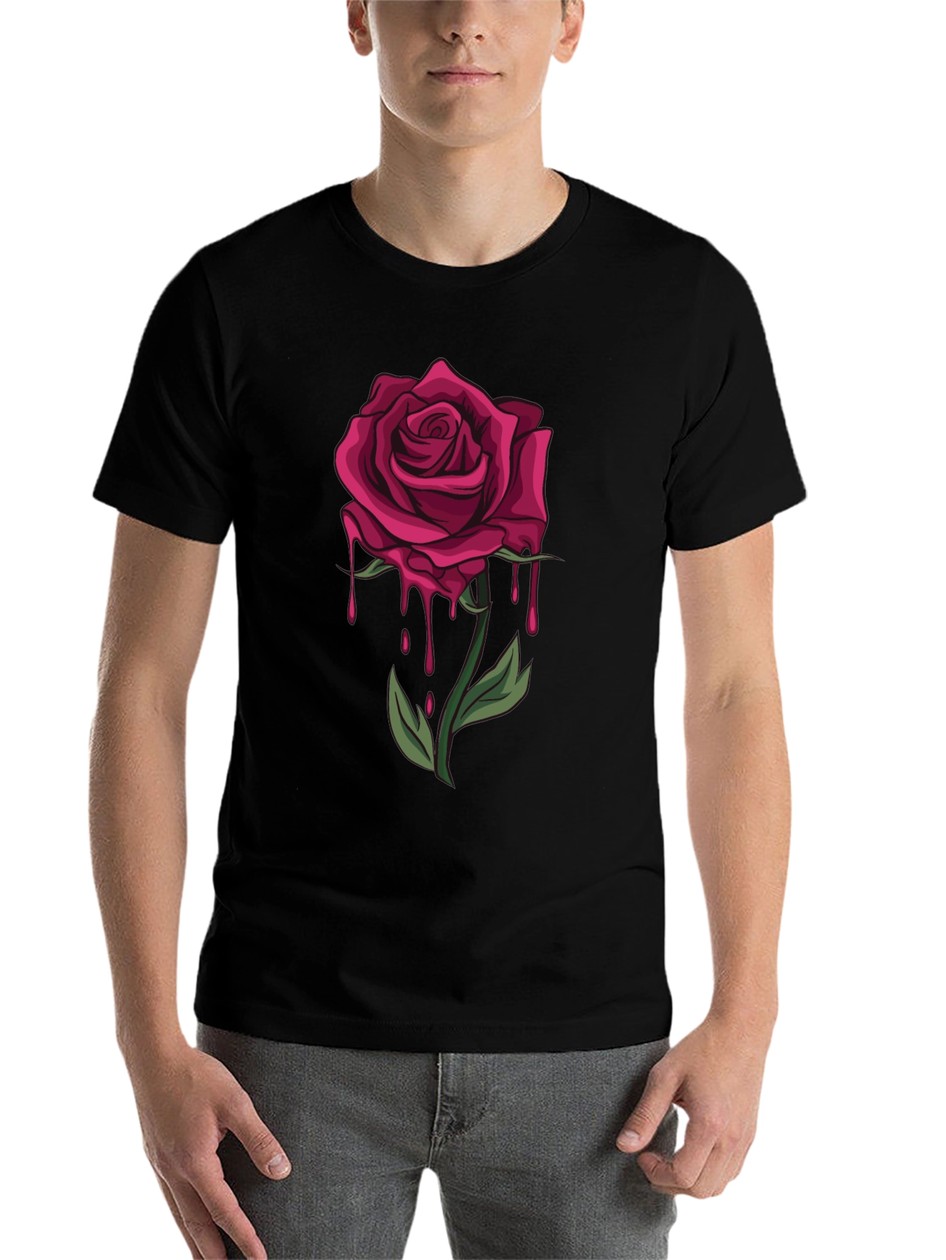 Dripping Rose Graphic T-Shirt - Bold & Stylish - 7