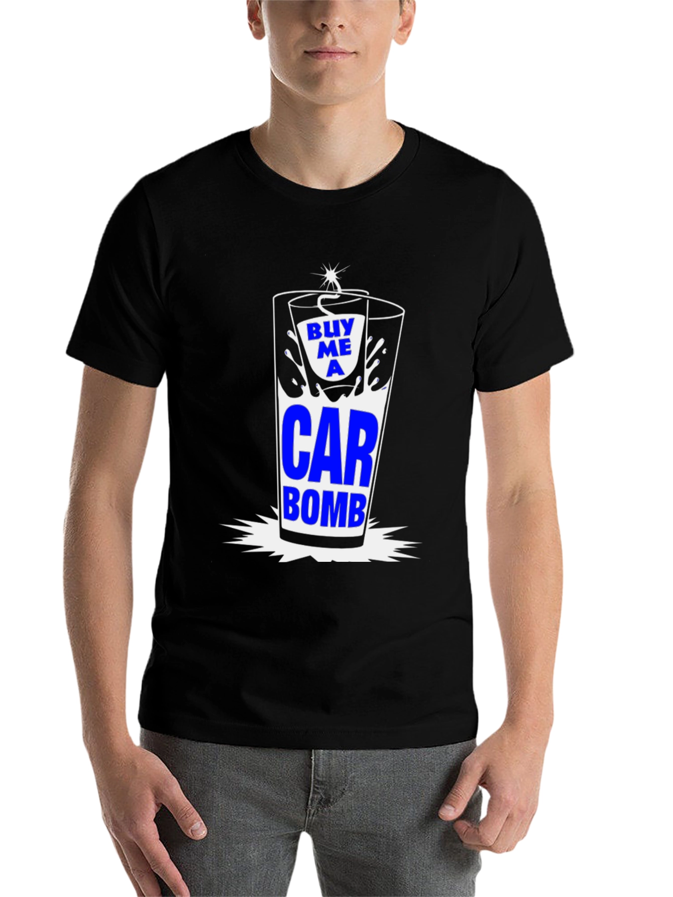 Black Buy Me A Car Bomb T-Shirt Novelty Drink Graphic Tee view 7