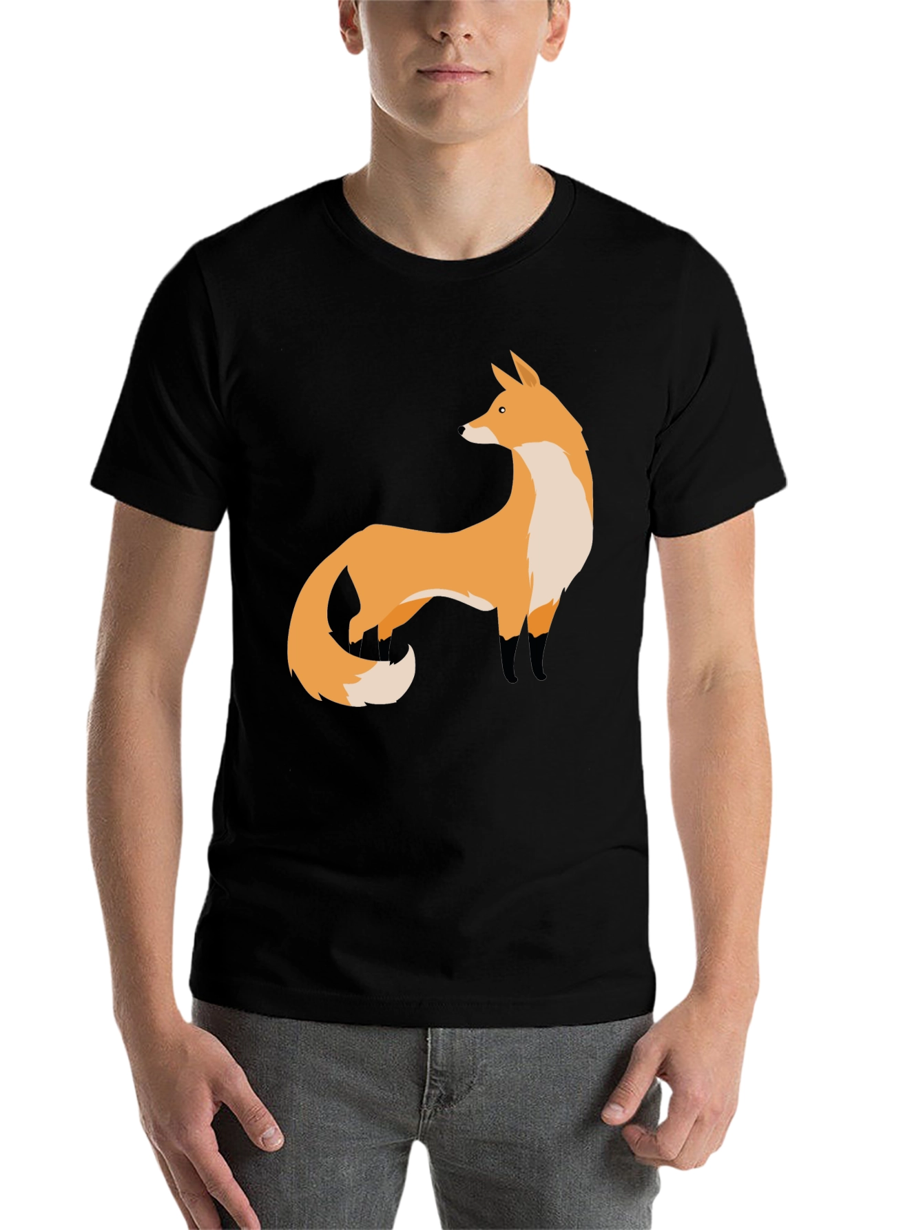 Black Fox Graphic Black T-Shirt | Stylish Animal Print Tee view 7