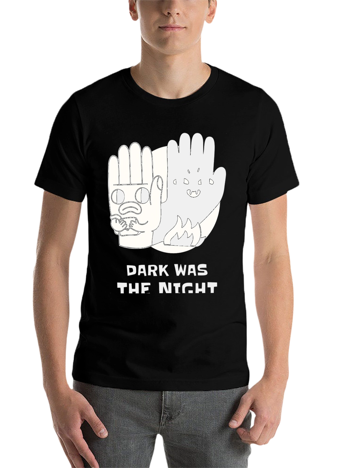 Black Dark Was The Night Graphic Tee - Black Cotton Blend view 7