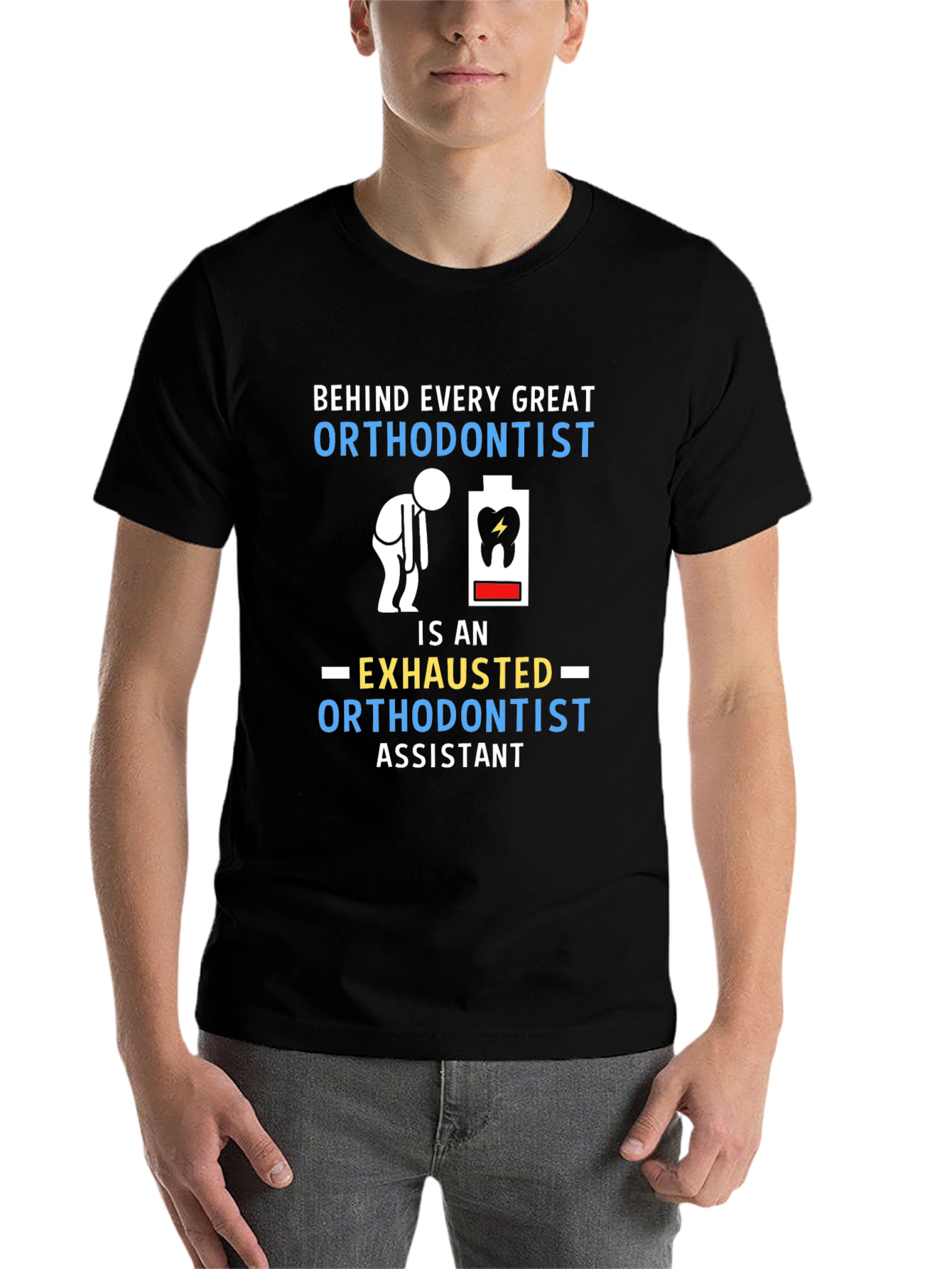 Black Orthodontist Assistant T-Shirt Funny Orthodontist Tee view 7