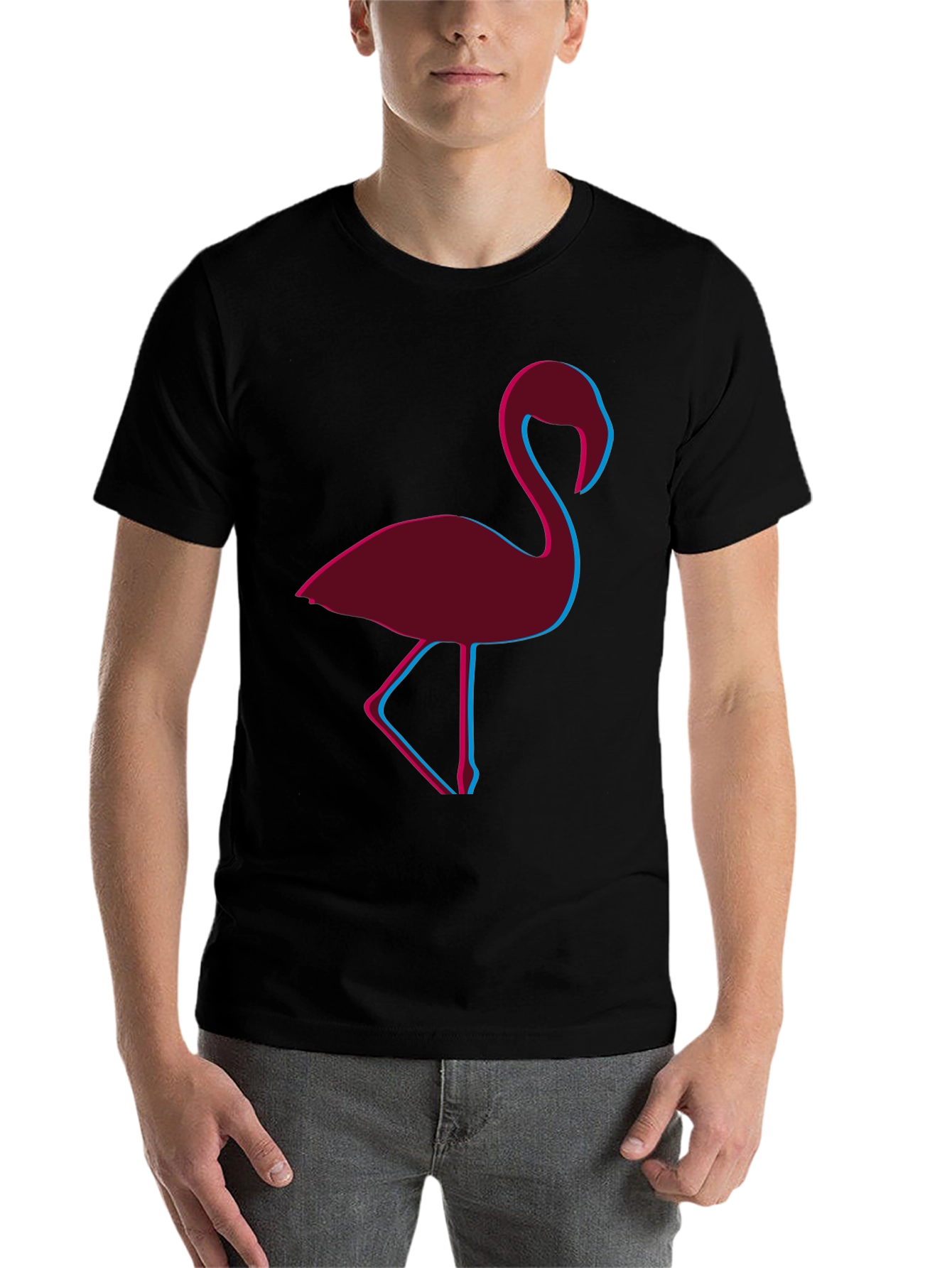 Black Retro Flamingo Graphic Tee view 7
