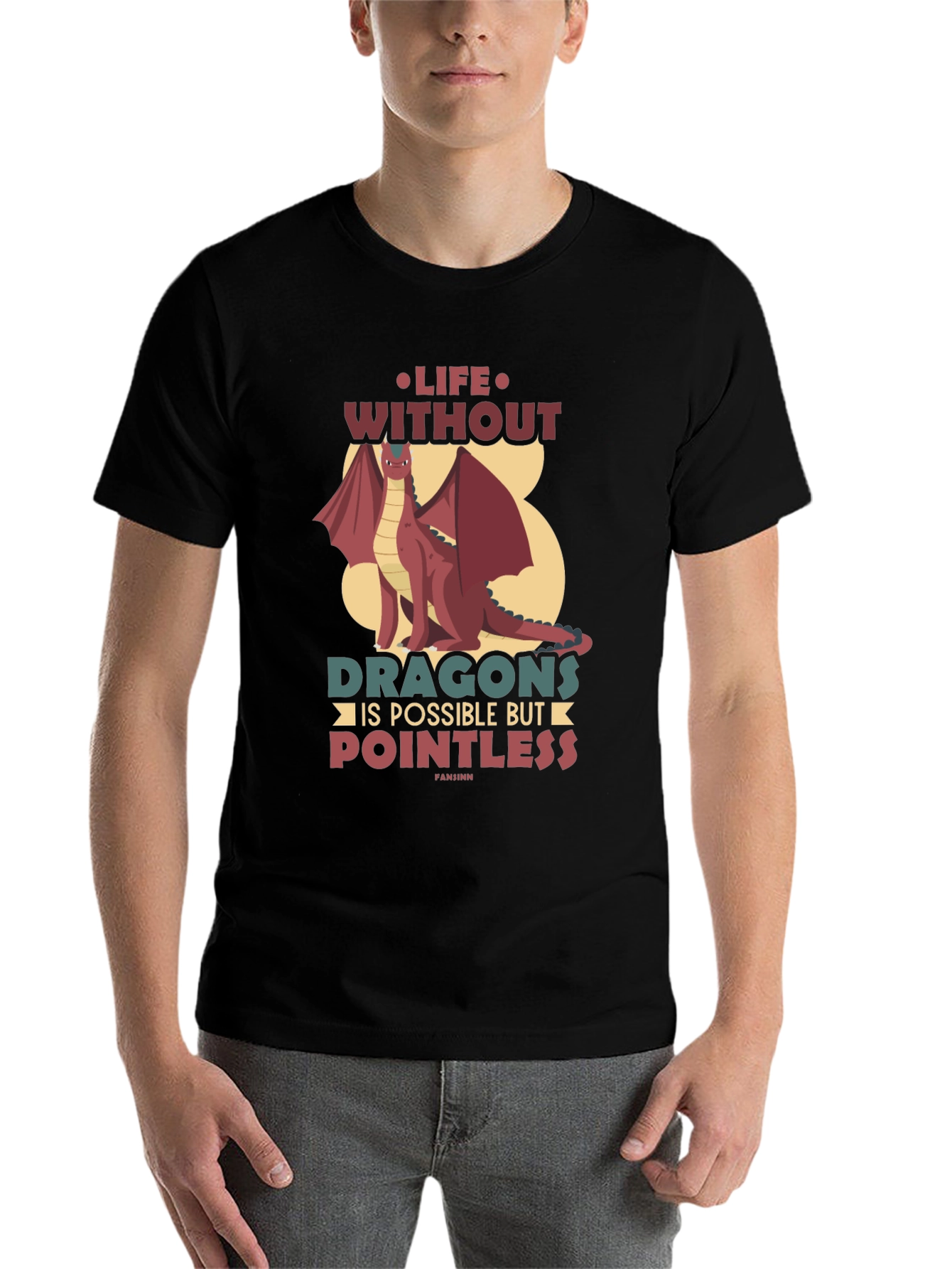 Black Life Without Dragons T-Shirt - Pointless Tee view 7