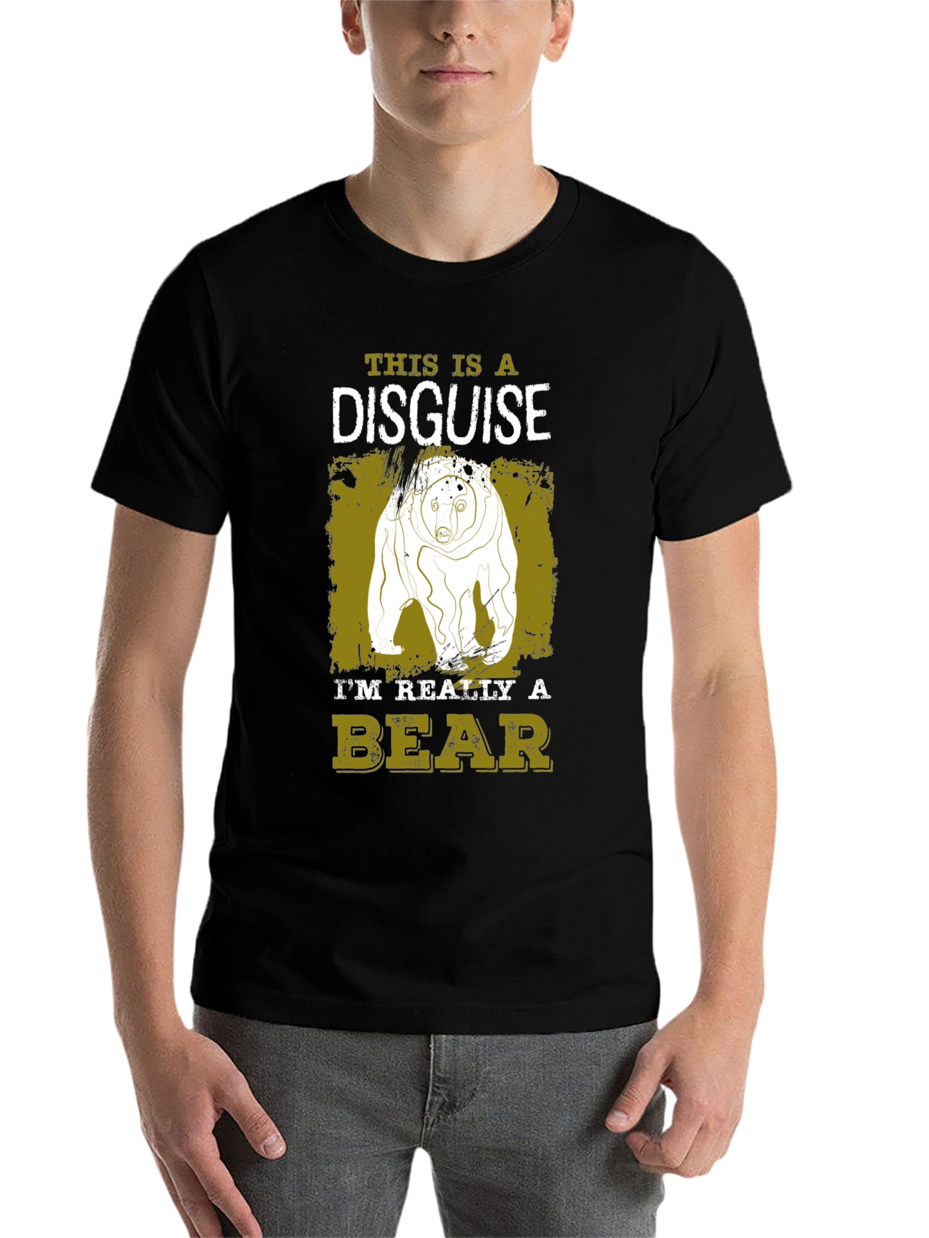 Black Bear Disguise T-Shirt - Funny Animal Tee view 7