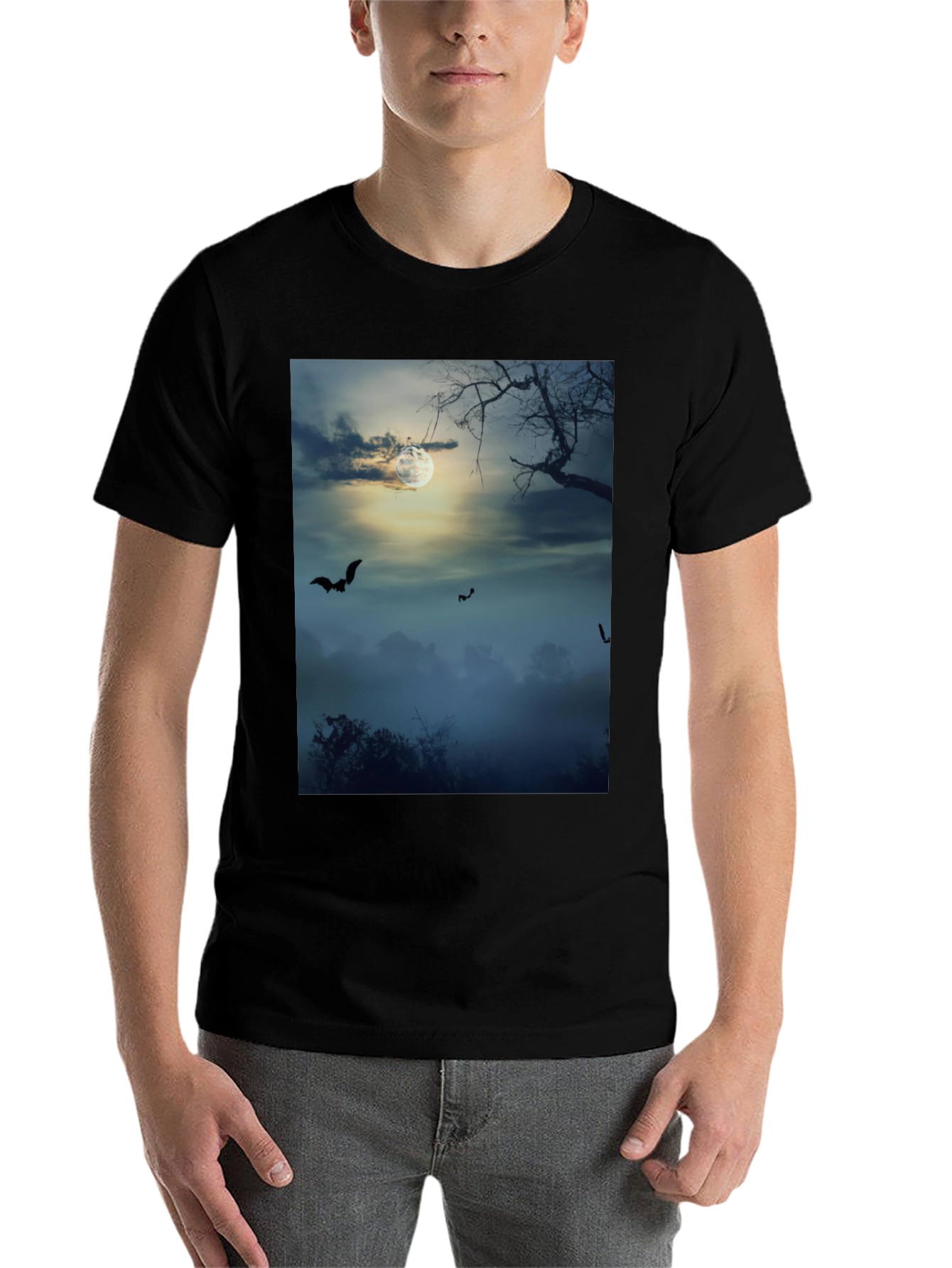 Spooky Night Bats Graphic Tee - 7