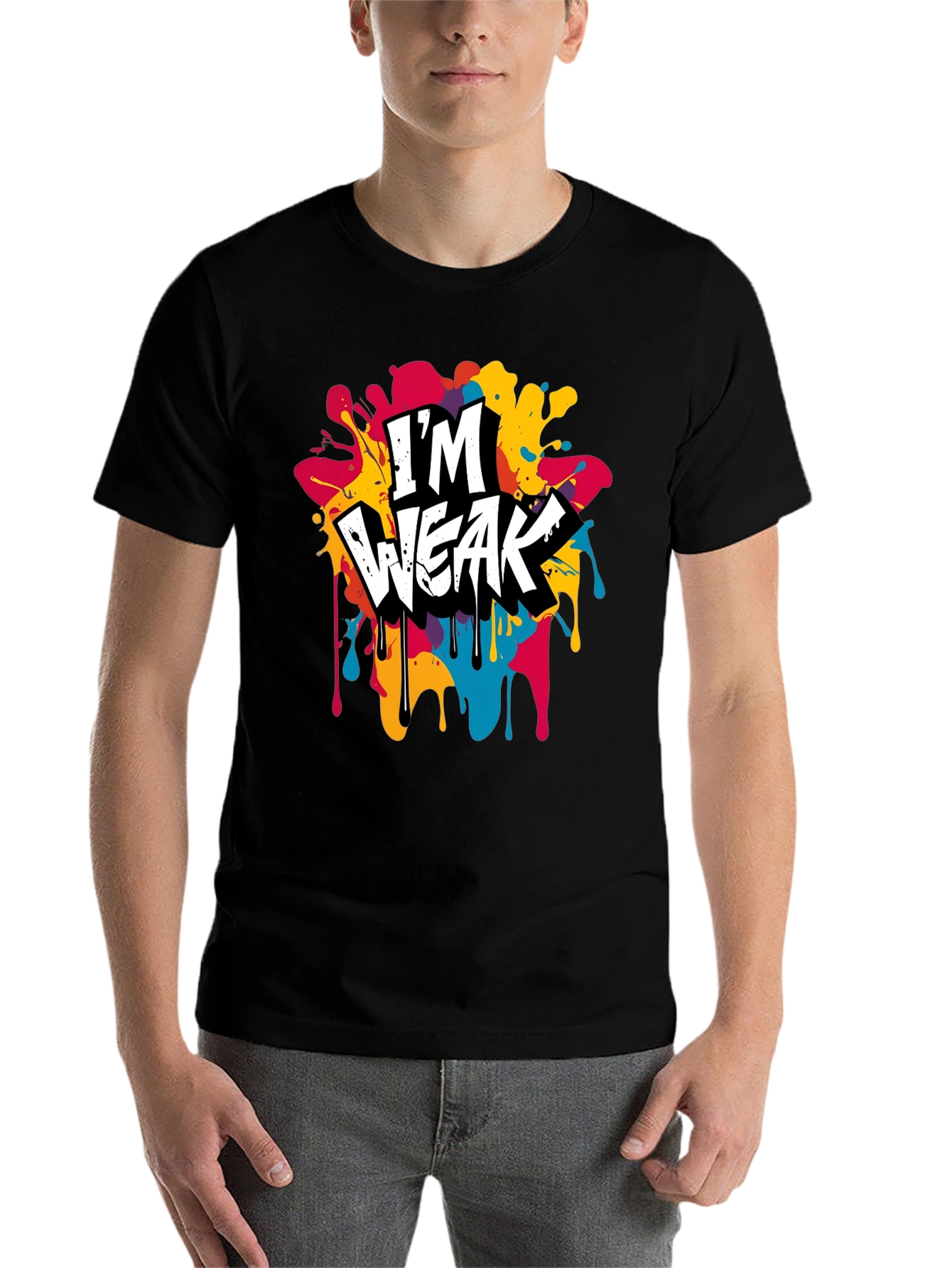 Black I'm Weak Graphic Tee - Bold & Colorful view 7