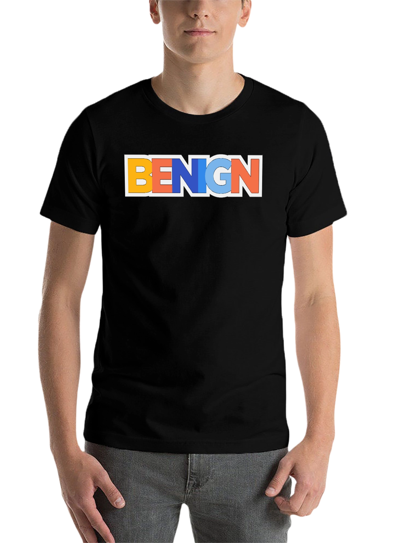 Black Benign Graphic T-Shirt - Trendy Casual Tee view 7