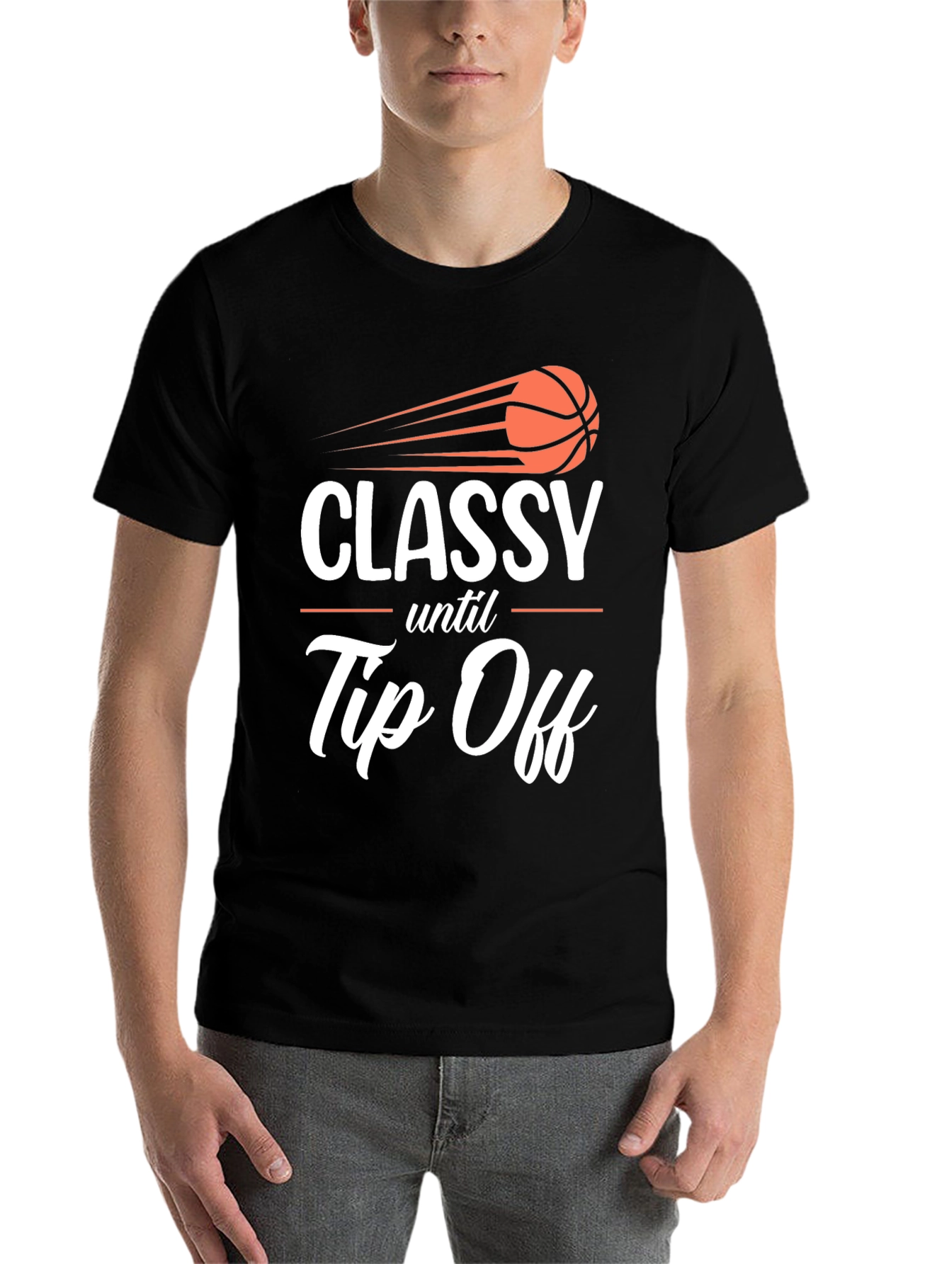 Black Classy Until Tip Off Graphic T-Shirt view 7