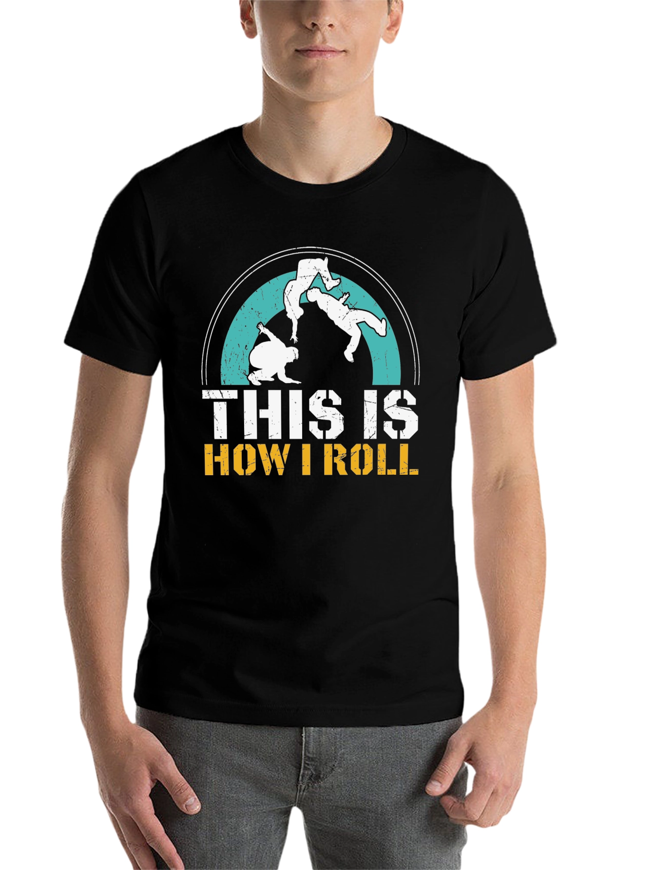 Black This is How I Roll Jiu Jitsu Black T-Shirt view 7