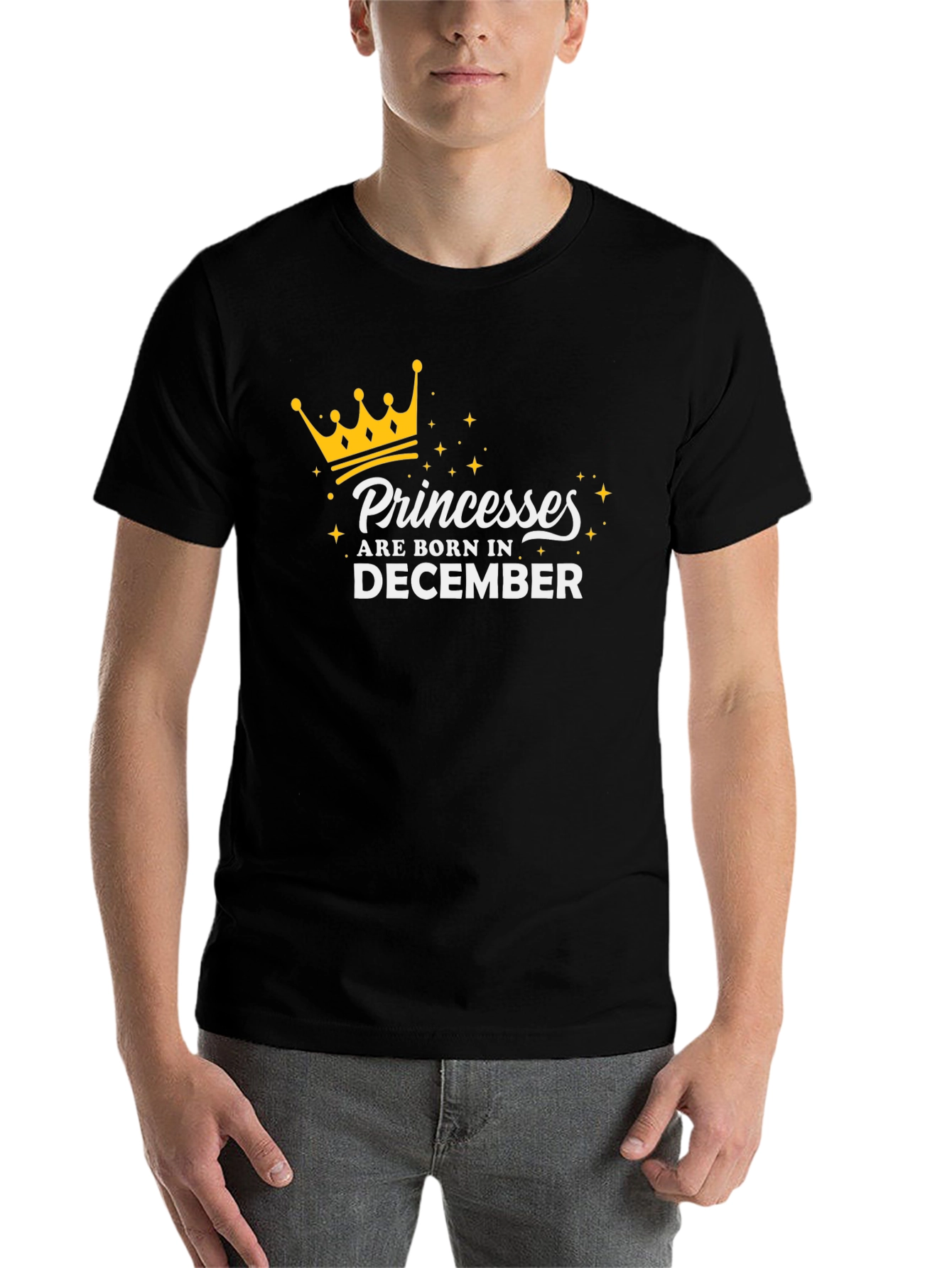 Black Princesses Born in December Black T-Shirt view 7