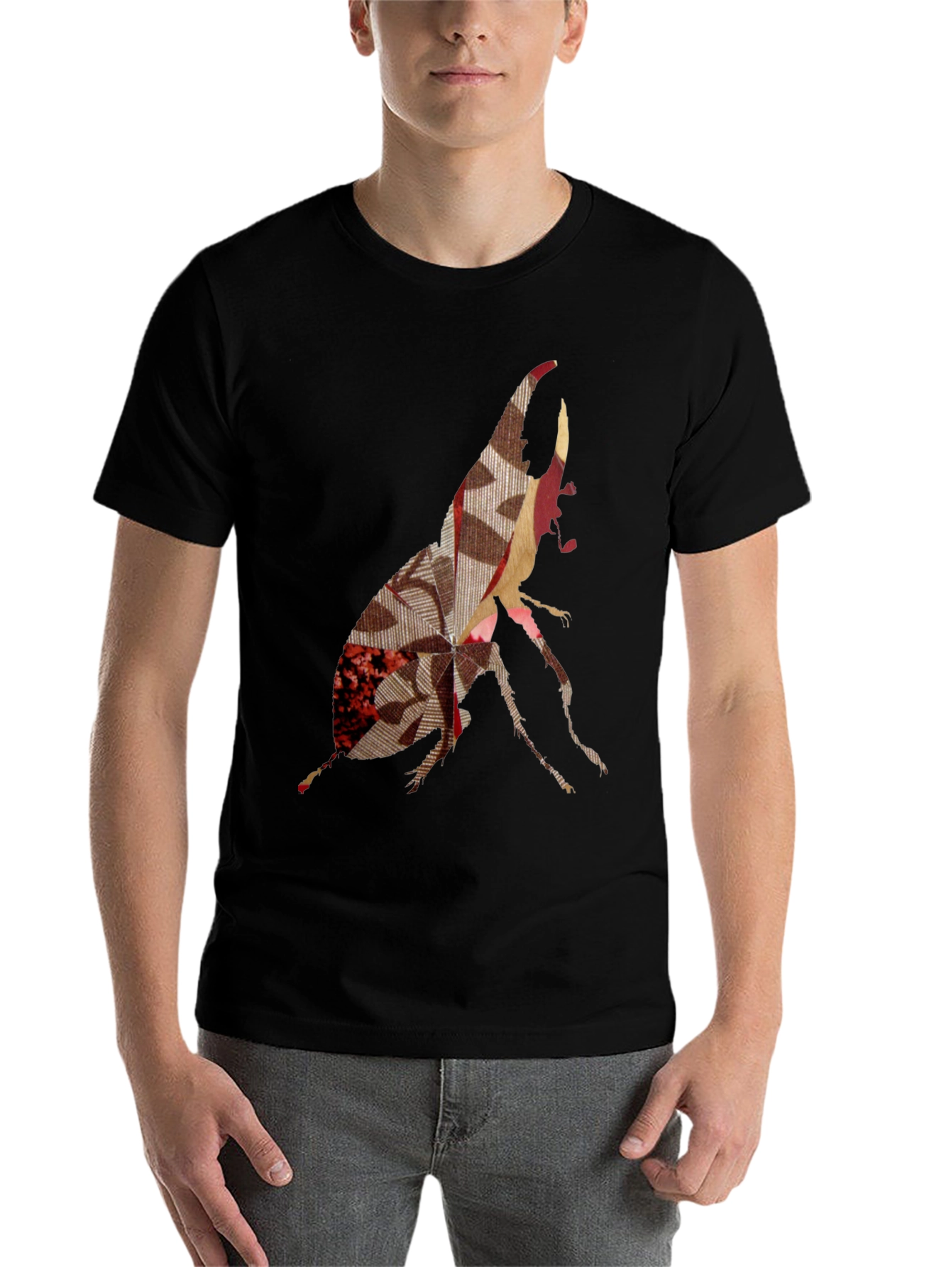 Black Abstract Beetle Graphic Print Tee view 7
