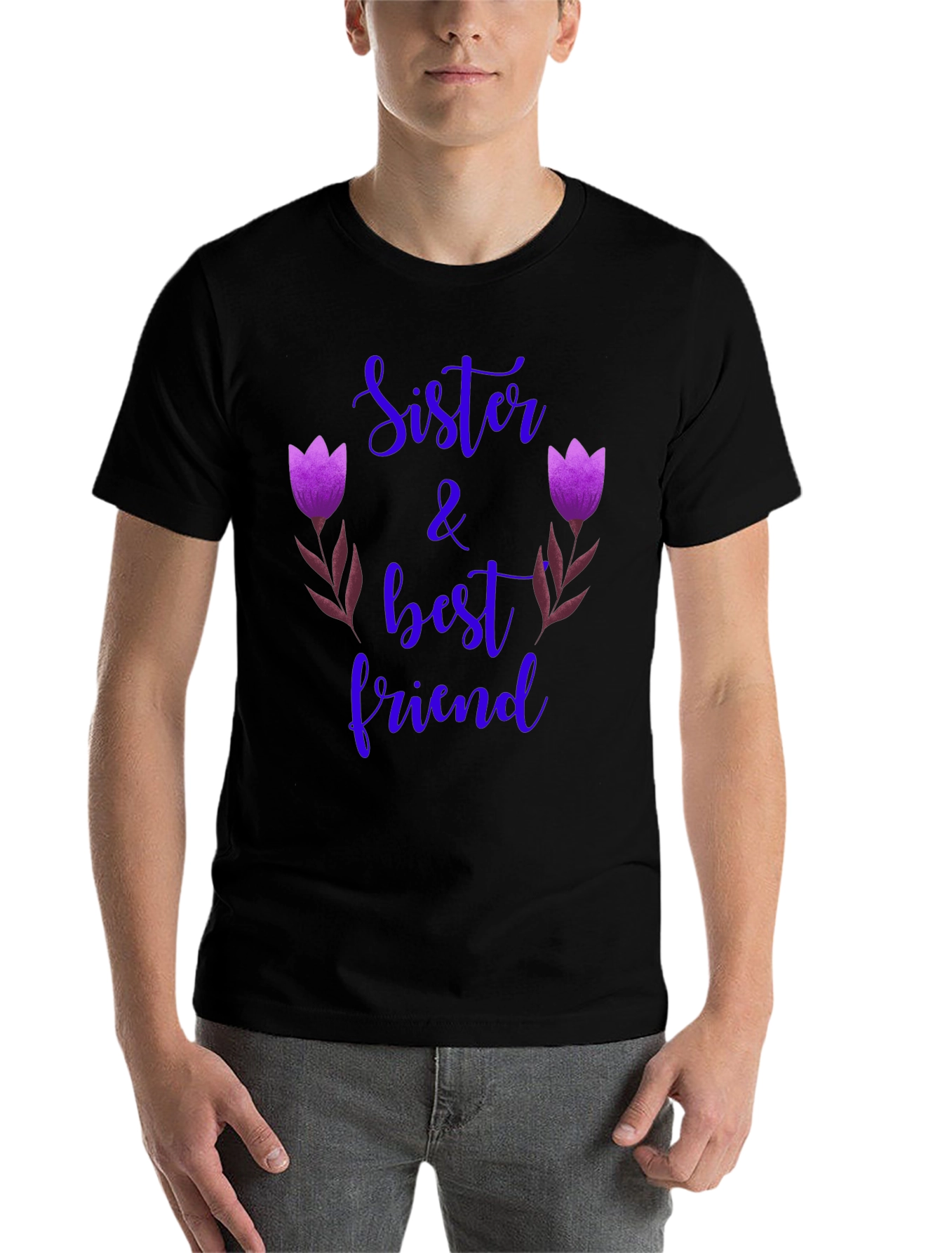 Black Sister & Best Friend Graphic Tee view 7