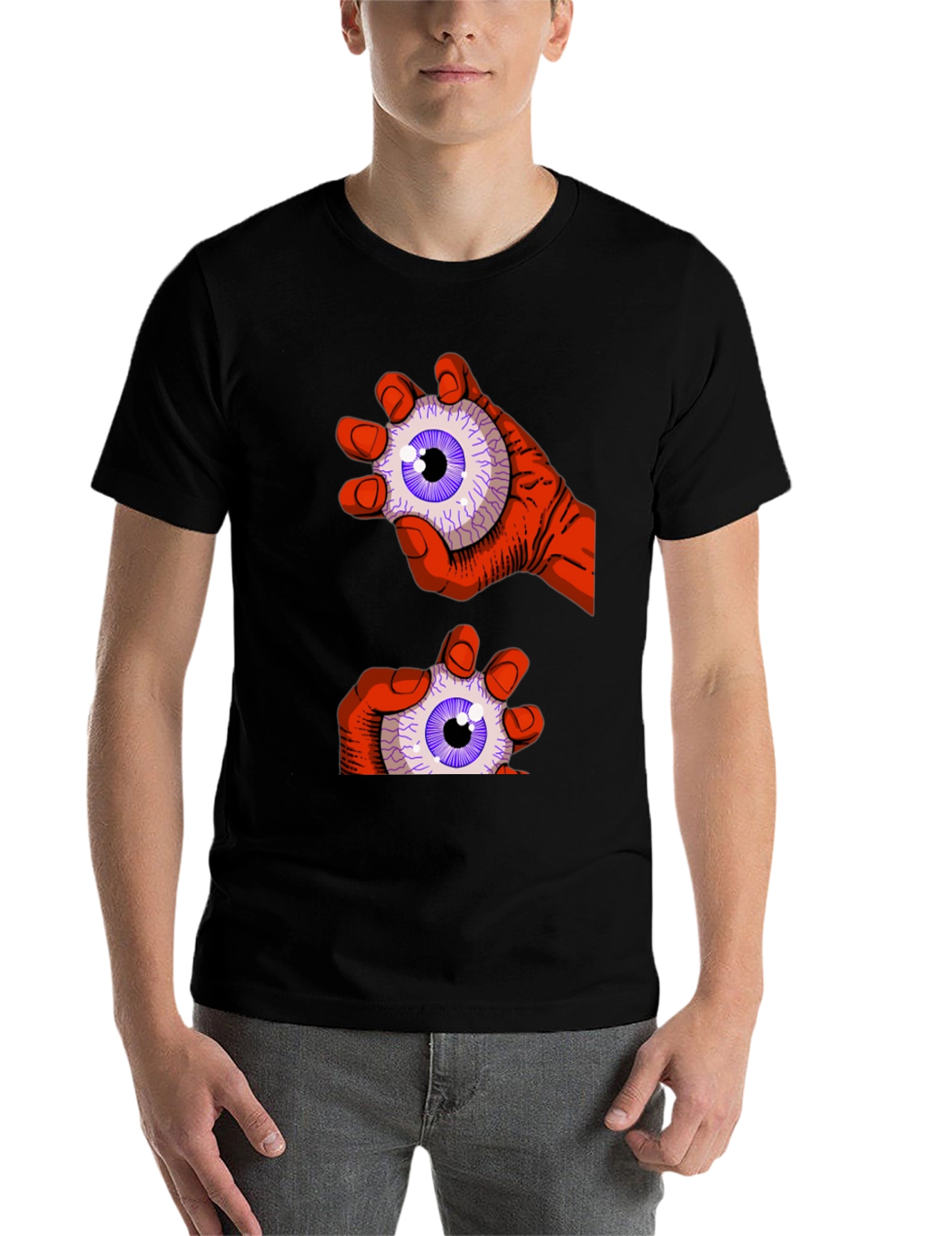 Black Eyeball Grab Graphic Tee - Black view 7