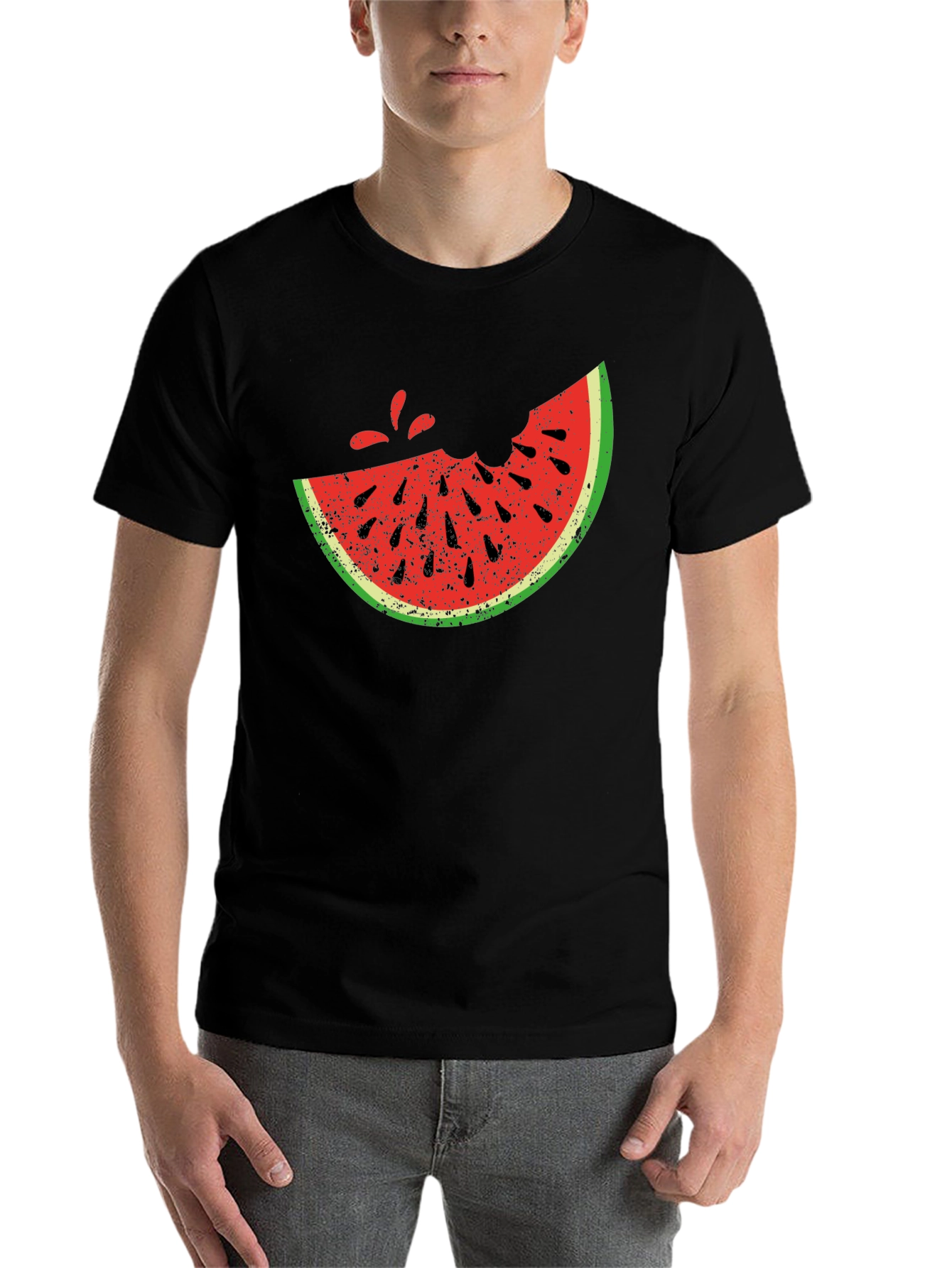 Black Watermelon Bite T-Shirt - Fresh Summer Style view 7