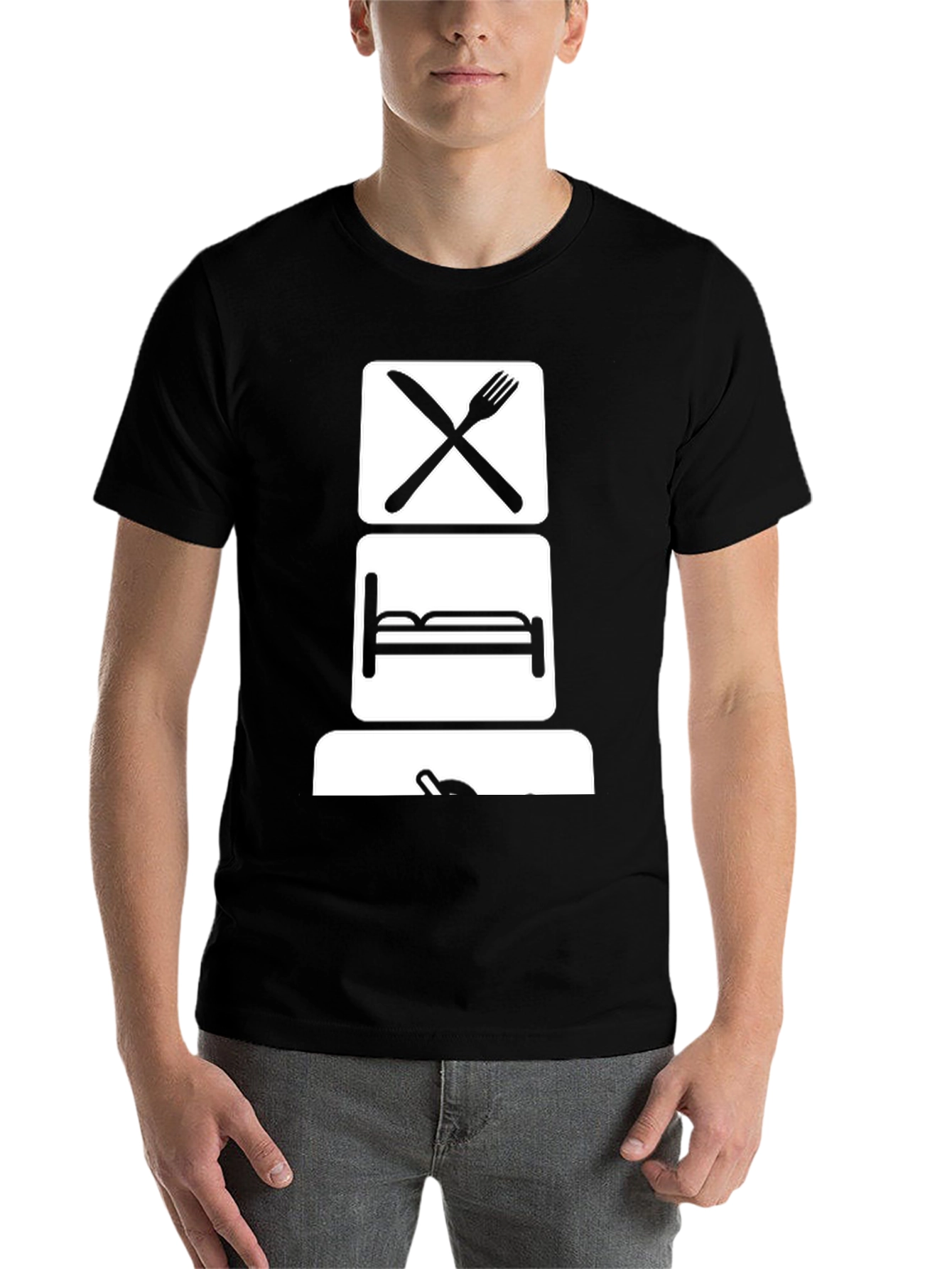 Black Eat, Sleep, Game T-Shirt - Black Graphic Tee view 7