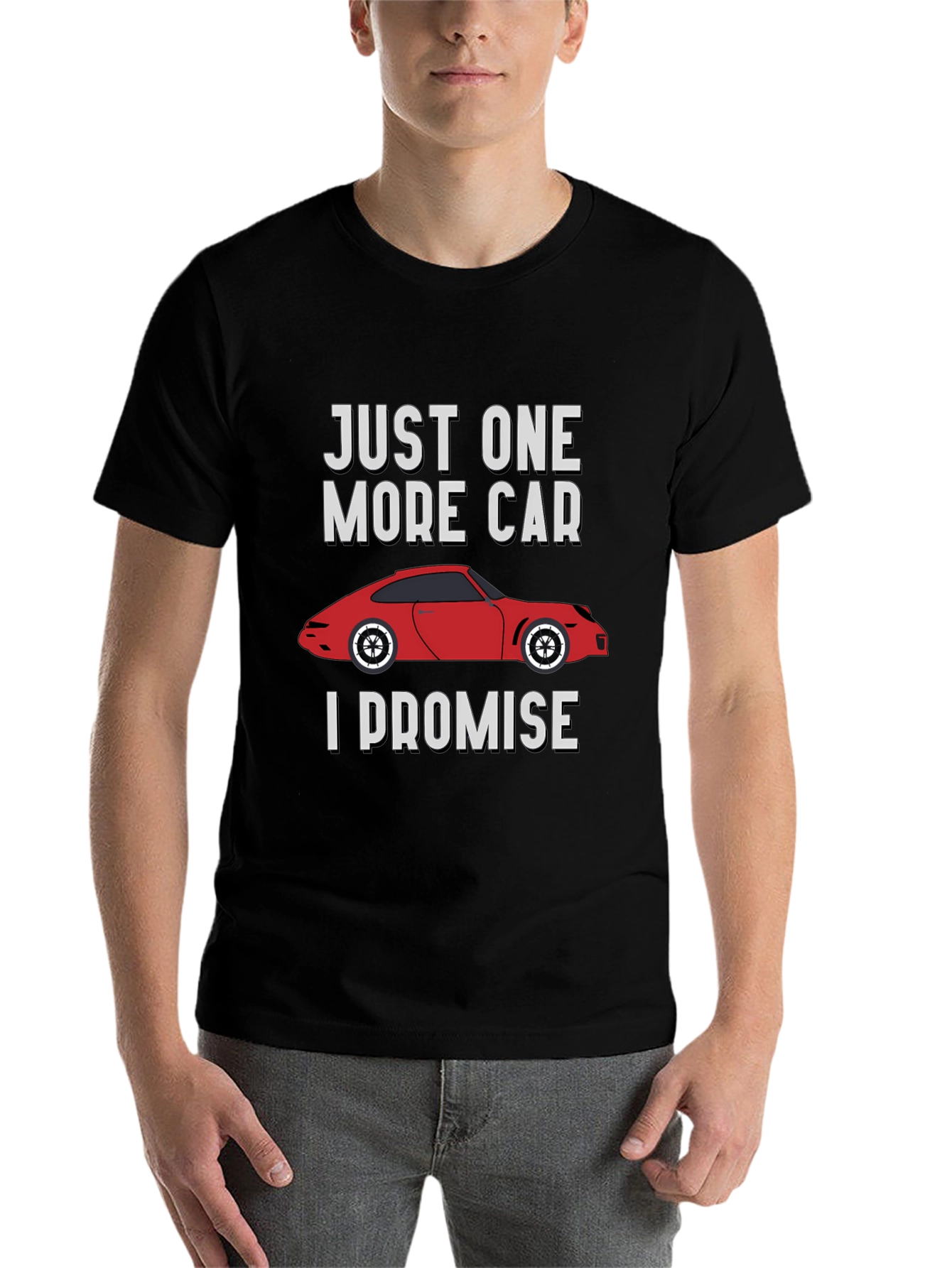 Black Just One More Car I Promise T-Shirt view 7