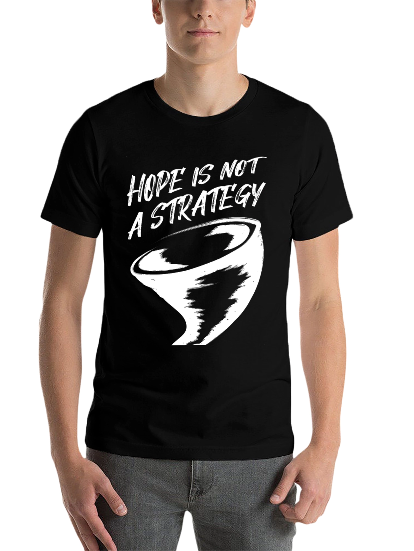 Black Hope Is Not a Strategy Graphic Tee - Black view 7