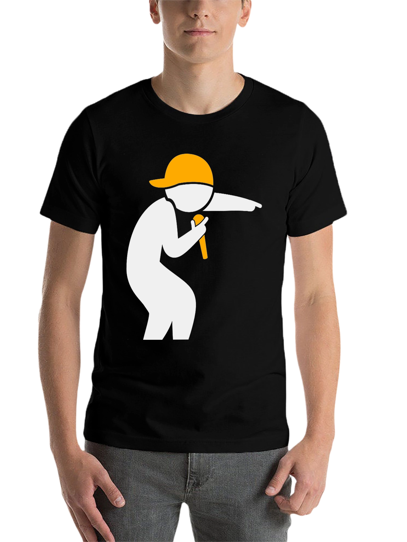 Black Mic Drop Graphic Tee - Black Cotton T-Shirt view 7