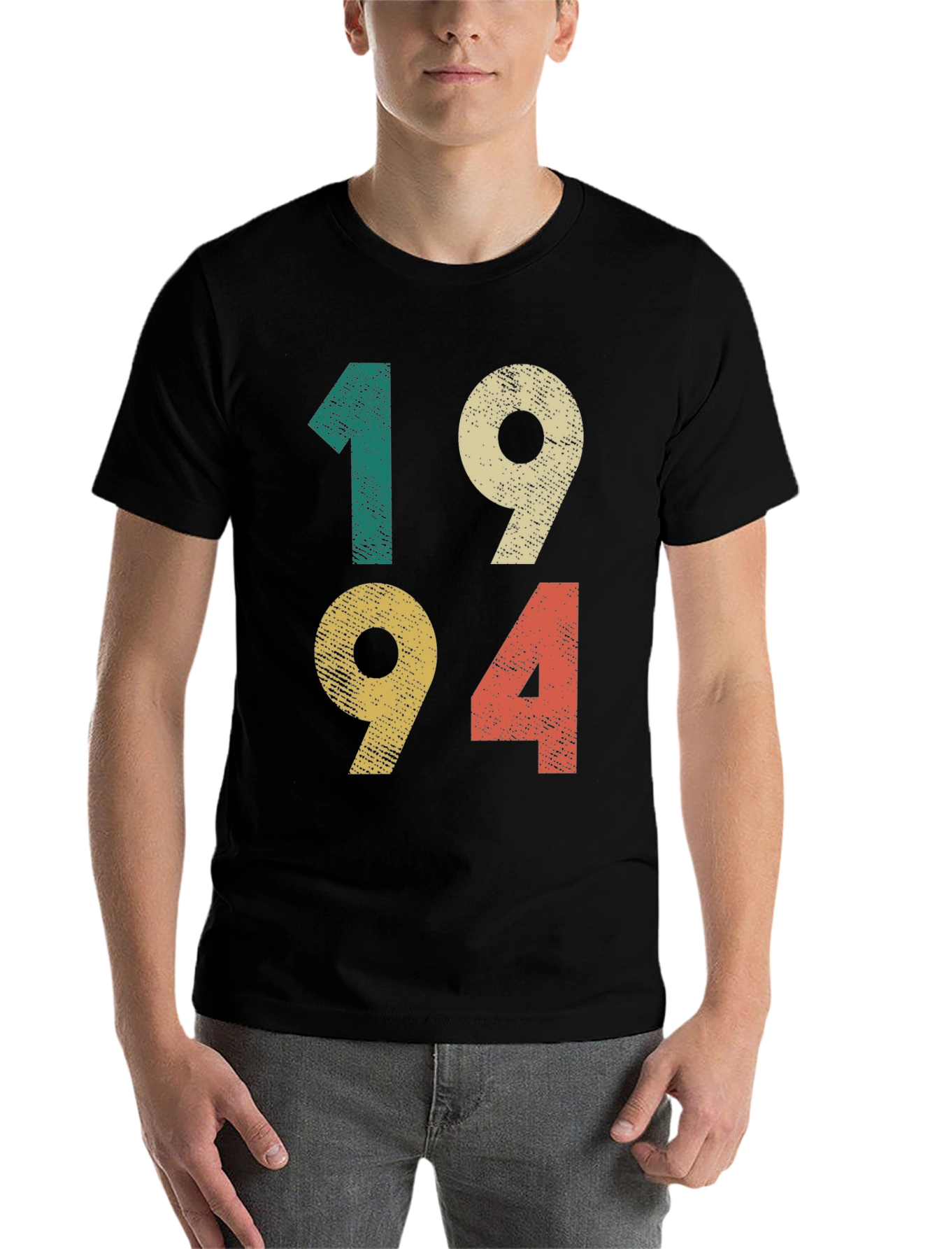 Black Vintage 1994 Graphic Tee - Retro Birthday Shirt view 7