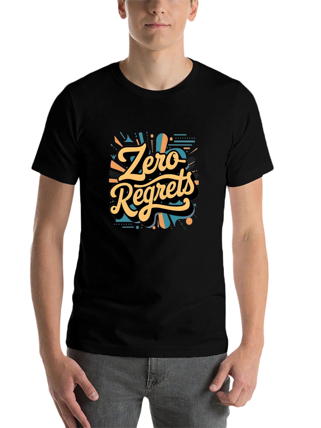 Black Zero Regrets Graphic Tee - Bold Stylish Design view 7
