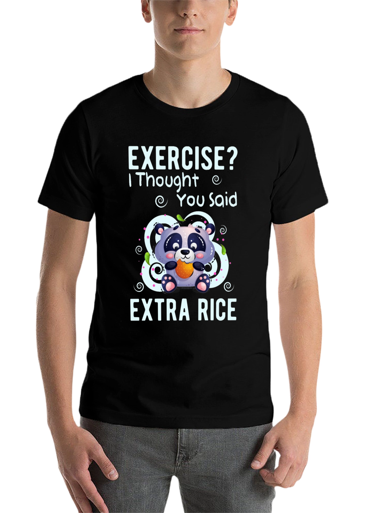 Black Exercise? Extra Rice Panda Graphic Tee view 7