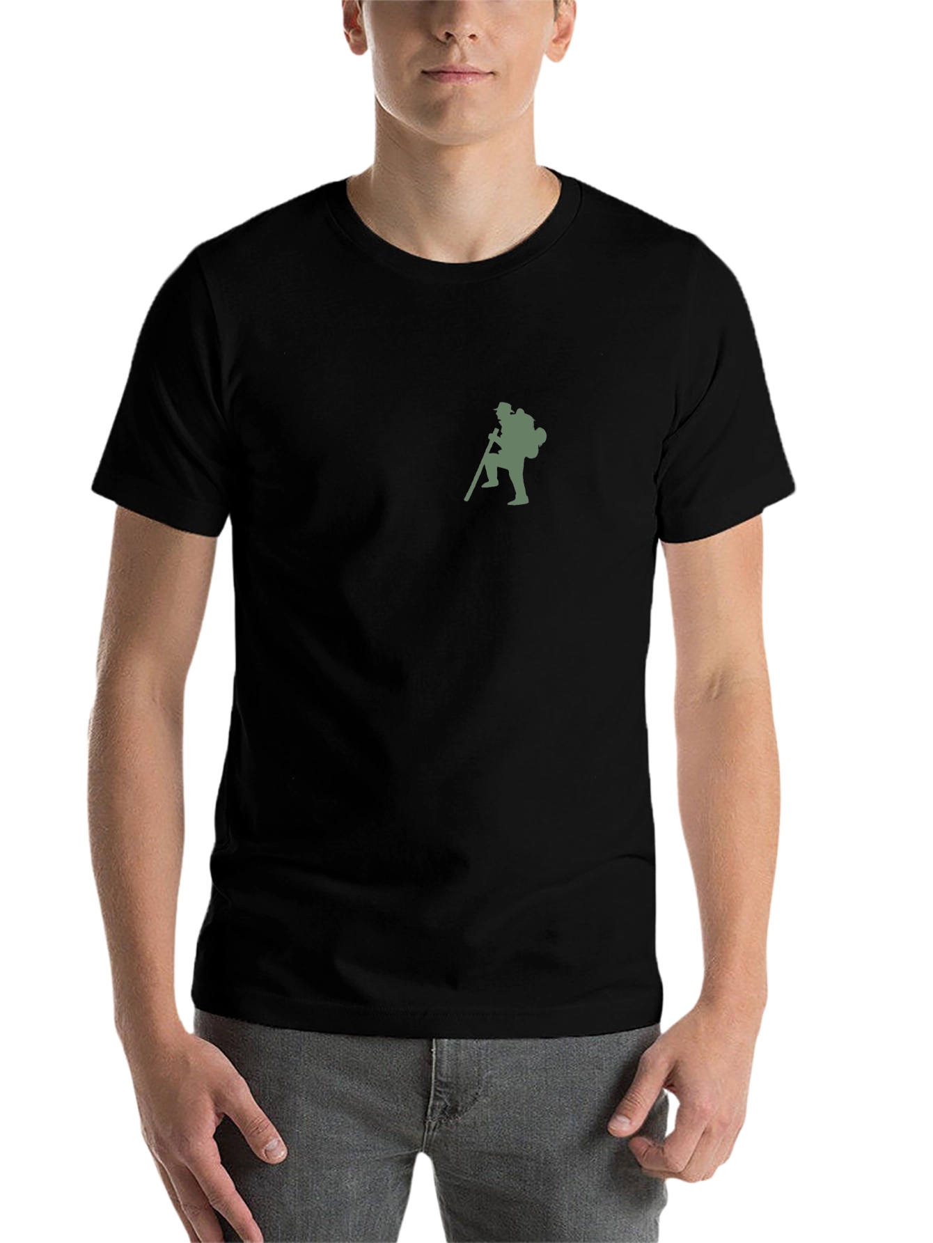 Black Hiking Man Graphic T-Shirt - Black view 7