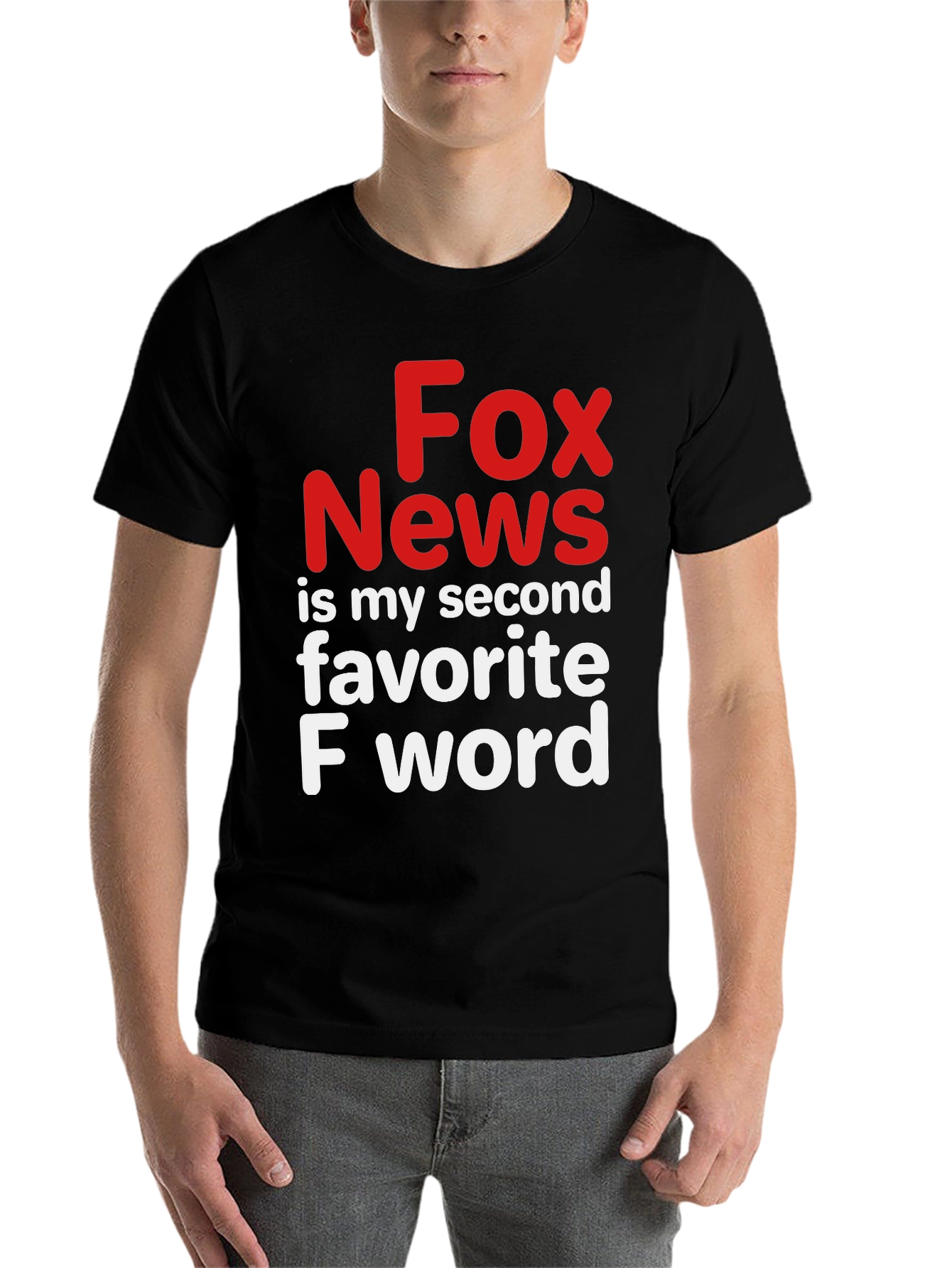 Black Fox News Second Favorite F Word Black Graphic Tee view 7