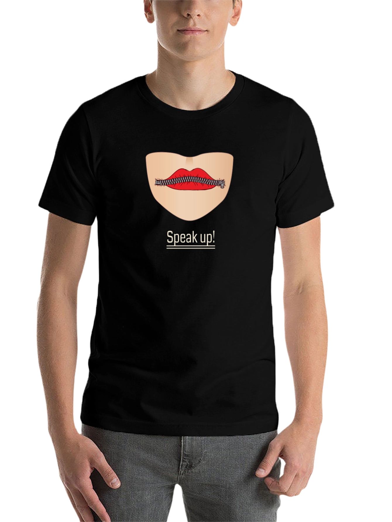 Black Speak Up! Graphic Tee - Express Yourself in Style view 7
