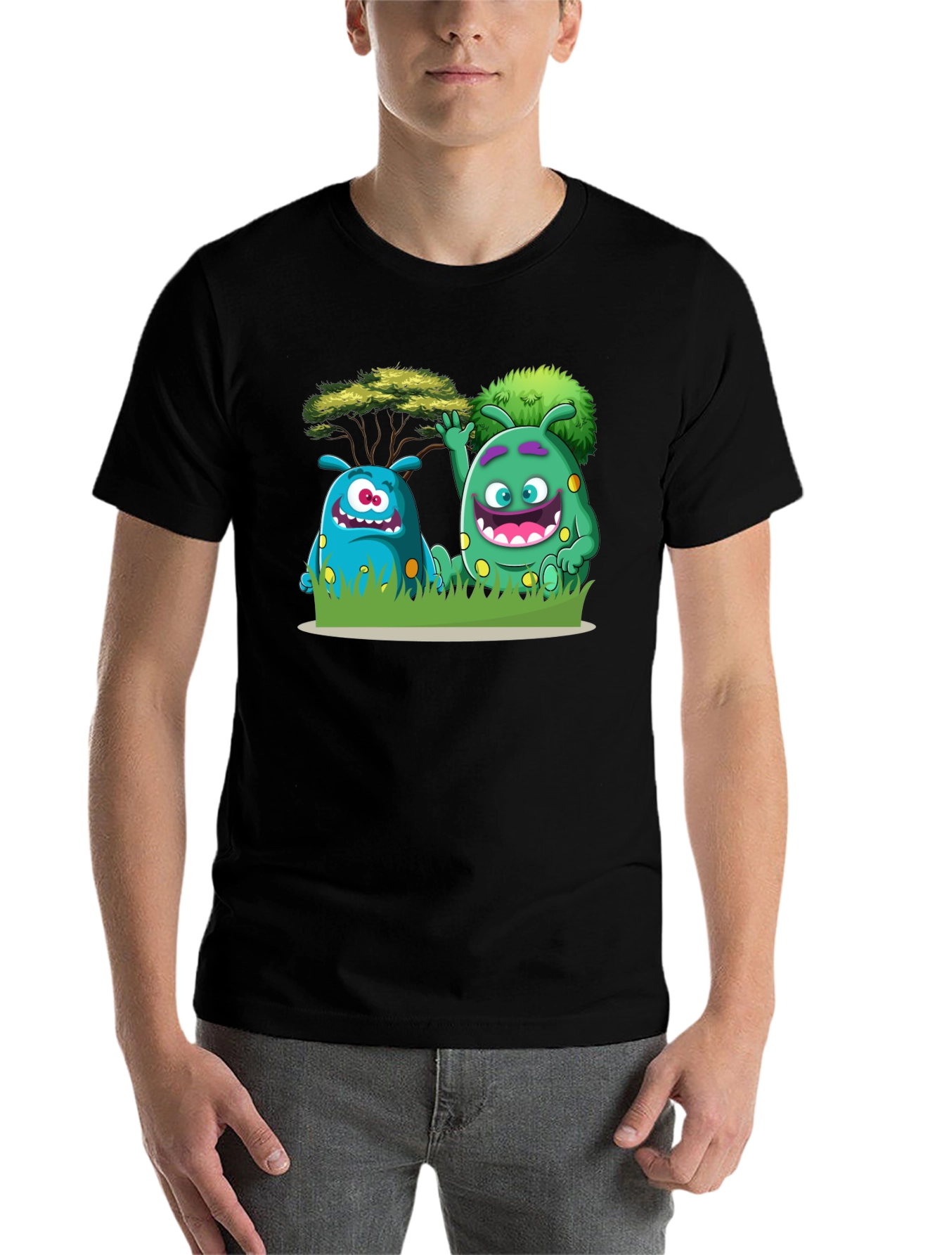 Black Monster Pals Graphic Tee - Fun & Unique Design view 7