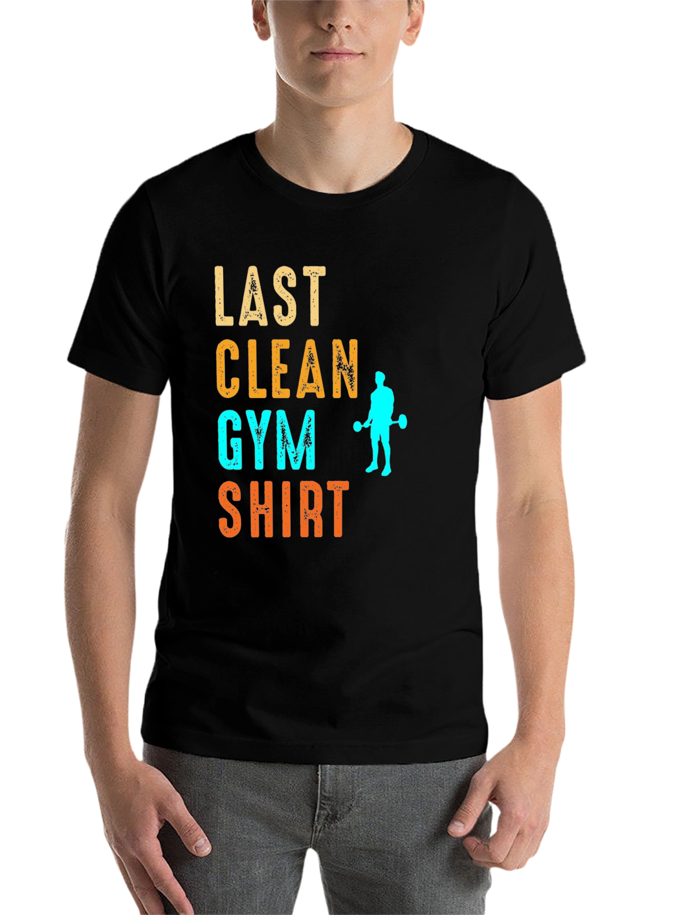 Black Last Clean Gym Shirt Funny Workout Tee view 7