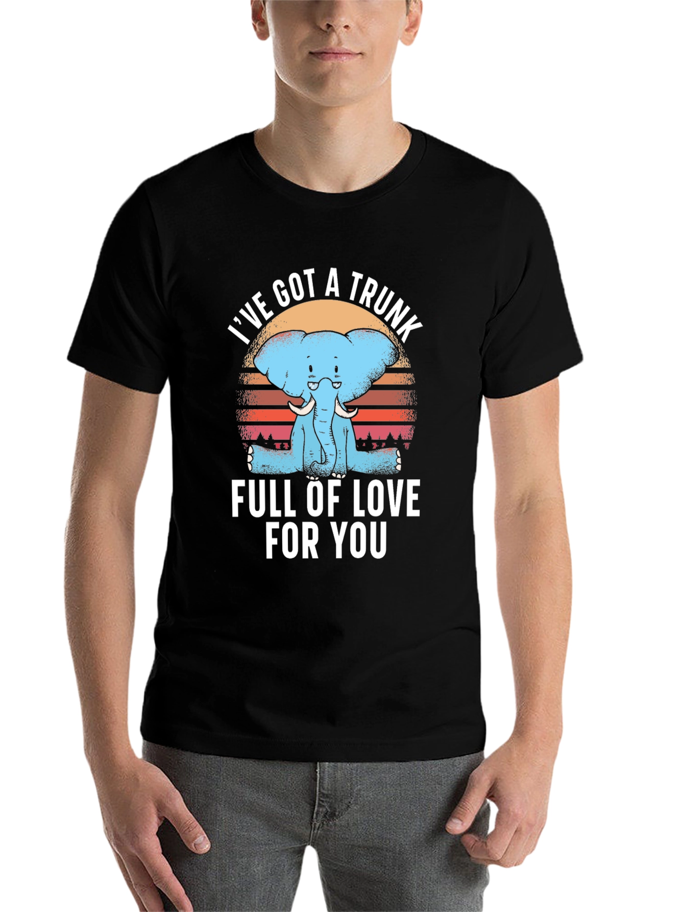 Black Elephant Trunk of Love Graphic Tee view 7
