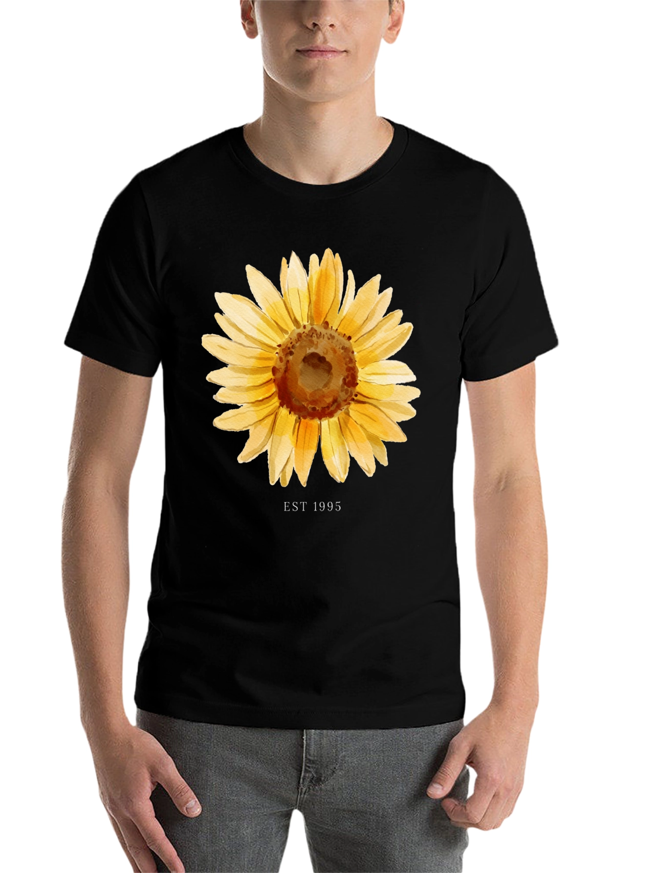 Black Sunflower EST 1995 Black T-Shirt view 7