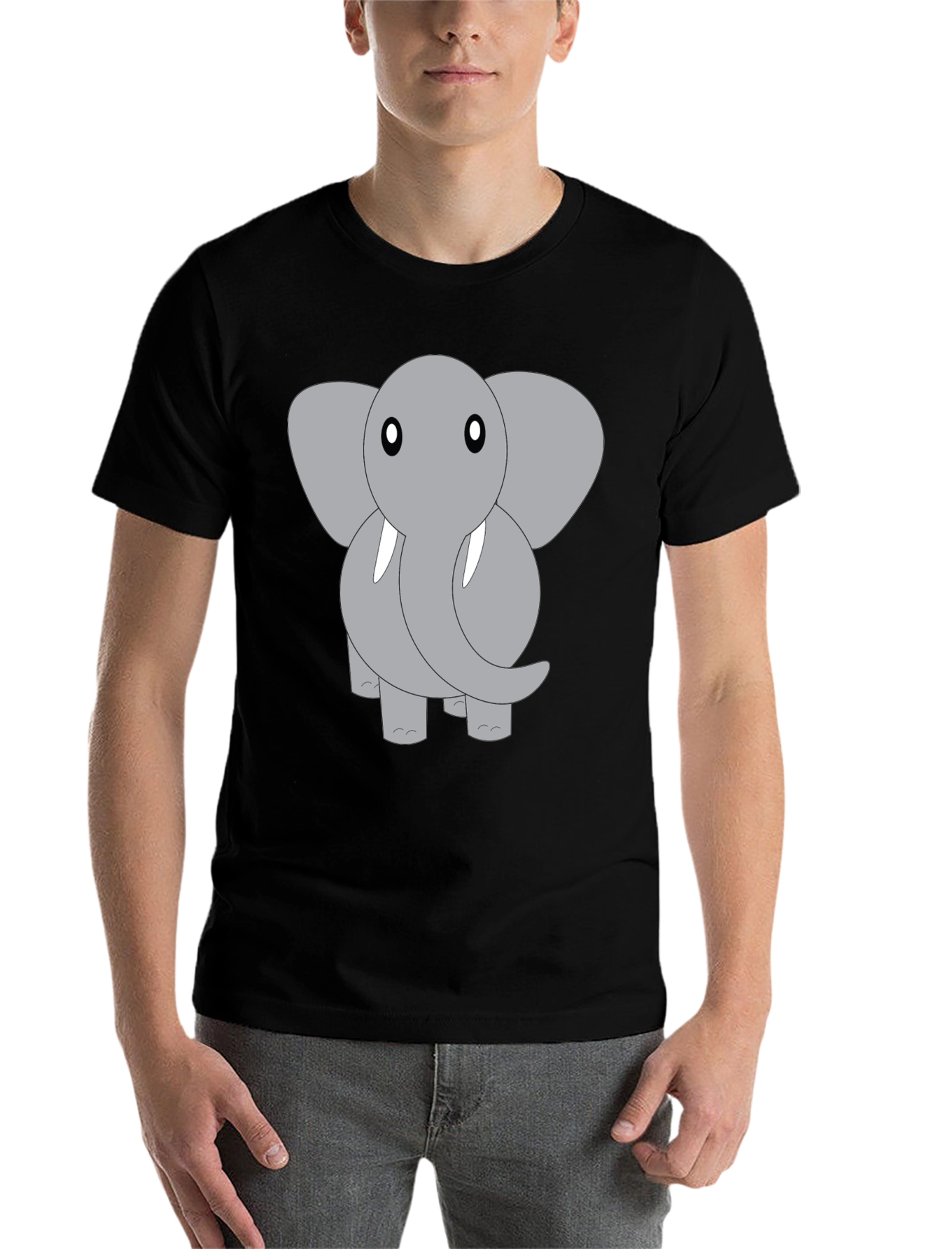 Black Elephant Graphic Tee - Cute Animal Design view 7