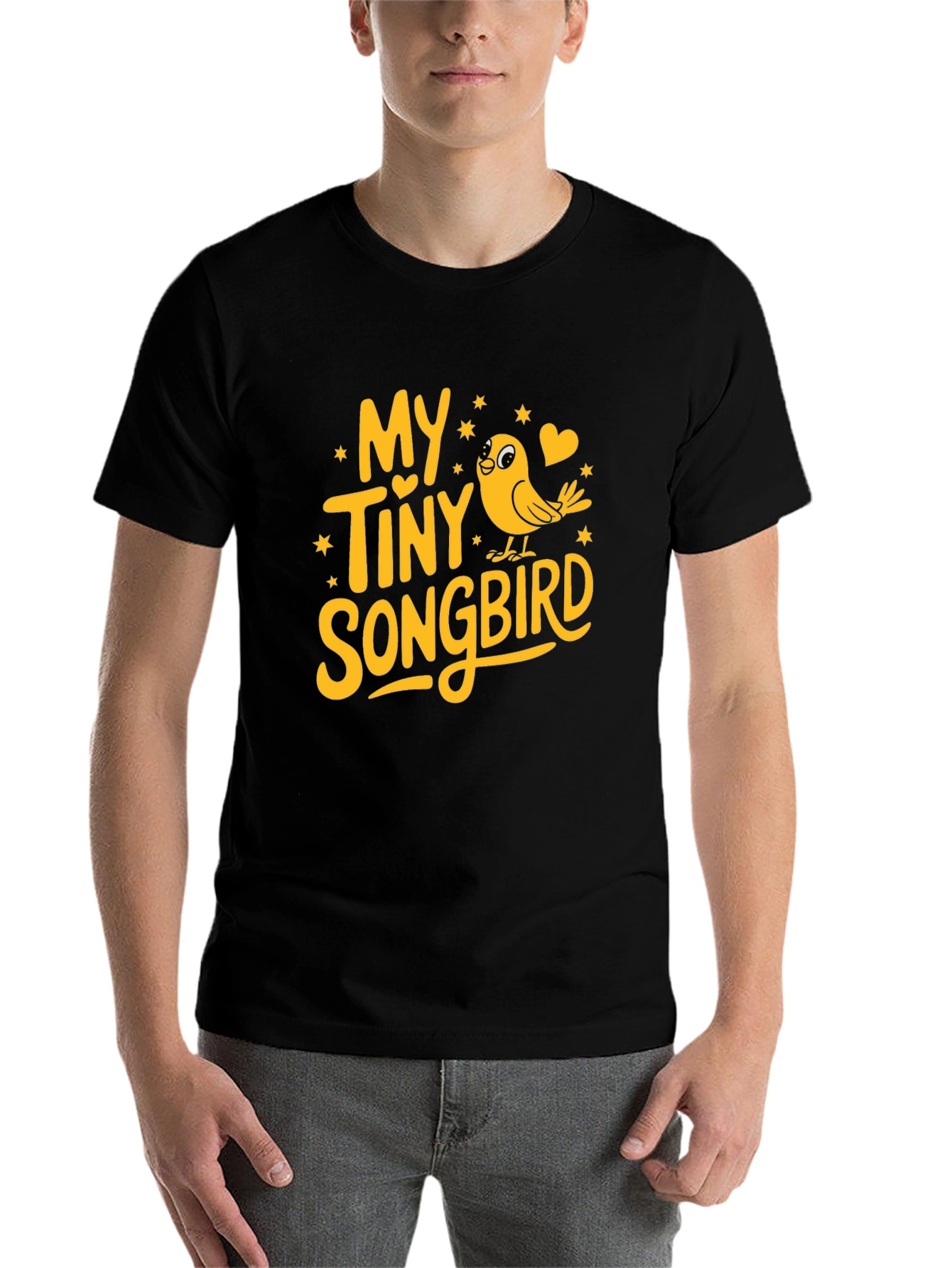 My Tiny Songbird Graphic Tee - Black Cotton Blend - 7