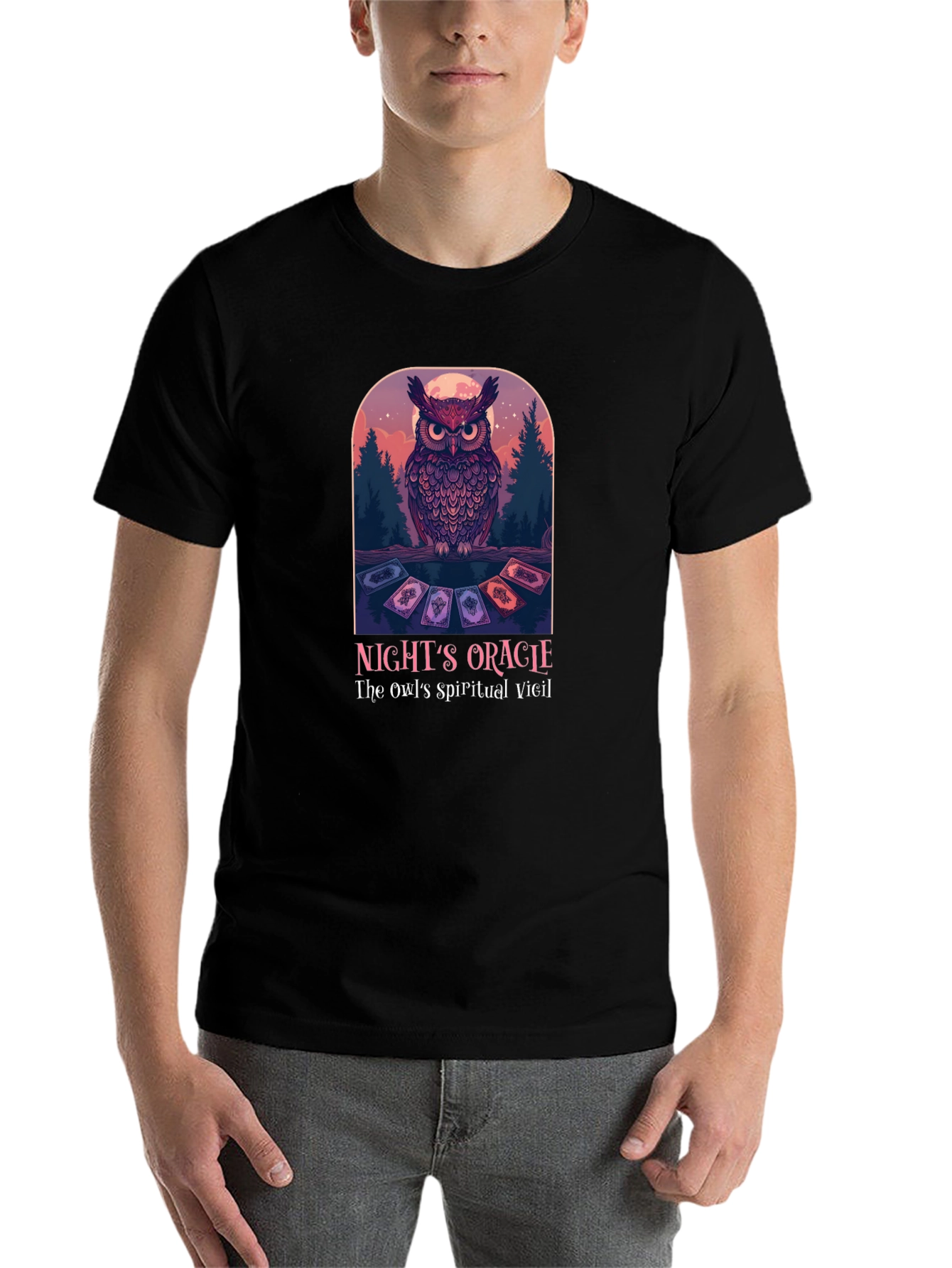 Black Night's Oracle Owl Graphic T-Shirt view 7