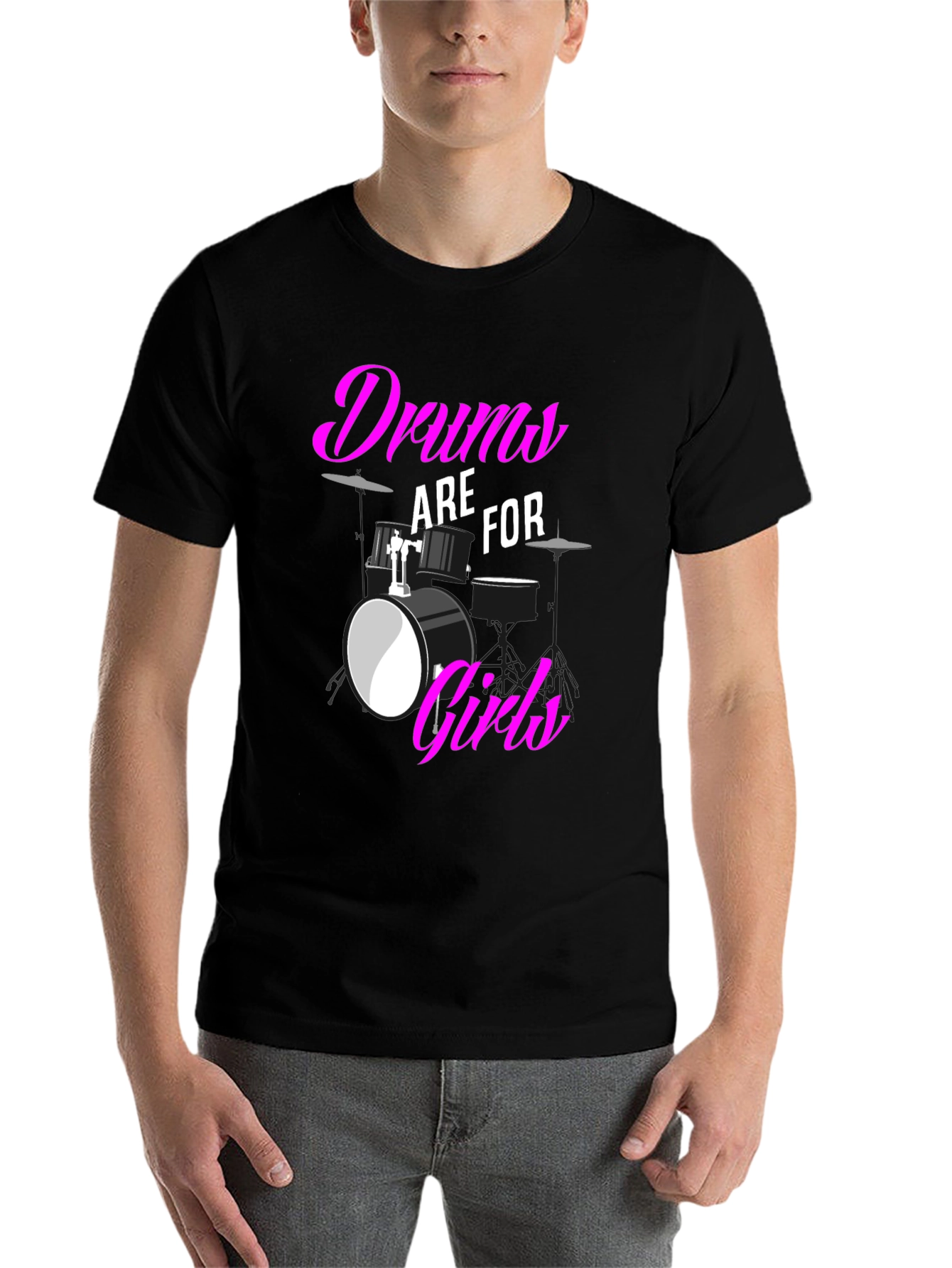 Black Drums are for Girls T-Shirt: Bold Graphic Tee view 7